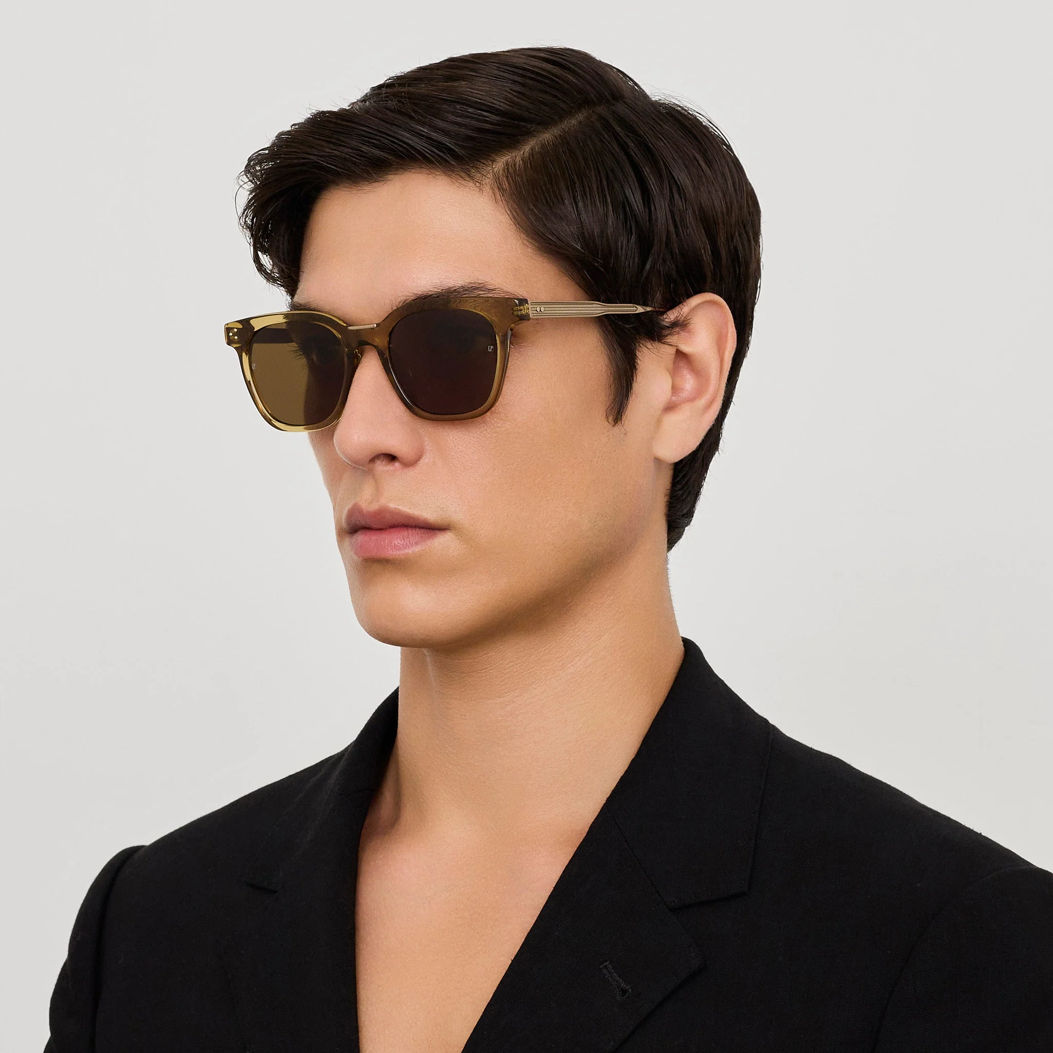Evans Sunglasses in 22K Gold and Khaki - Image 3