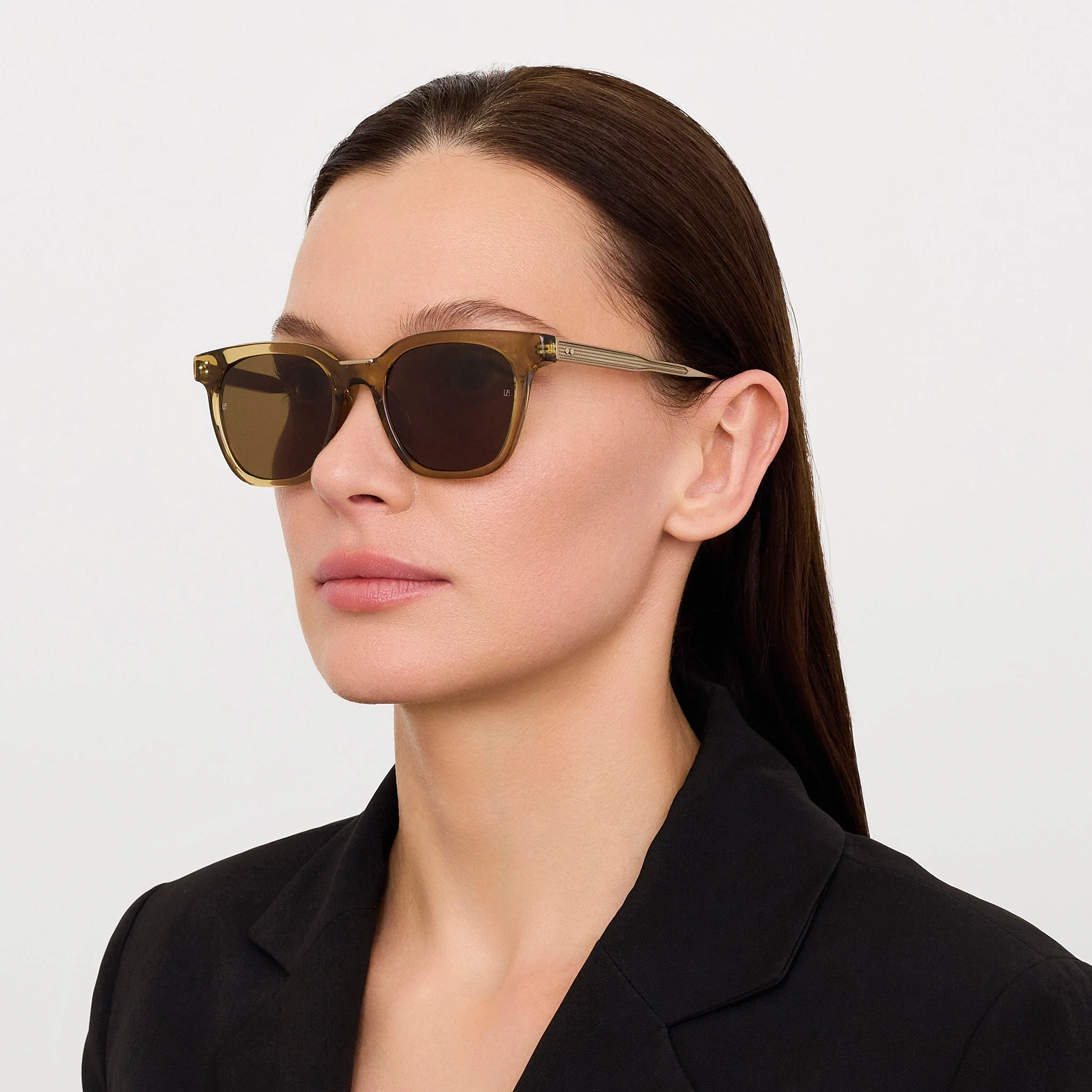 Evans Sunglasses in 22K Gold and Khaki - Image 4