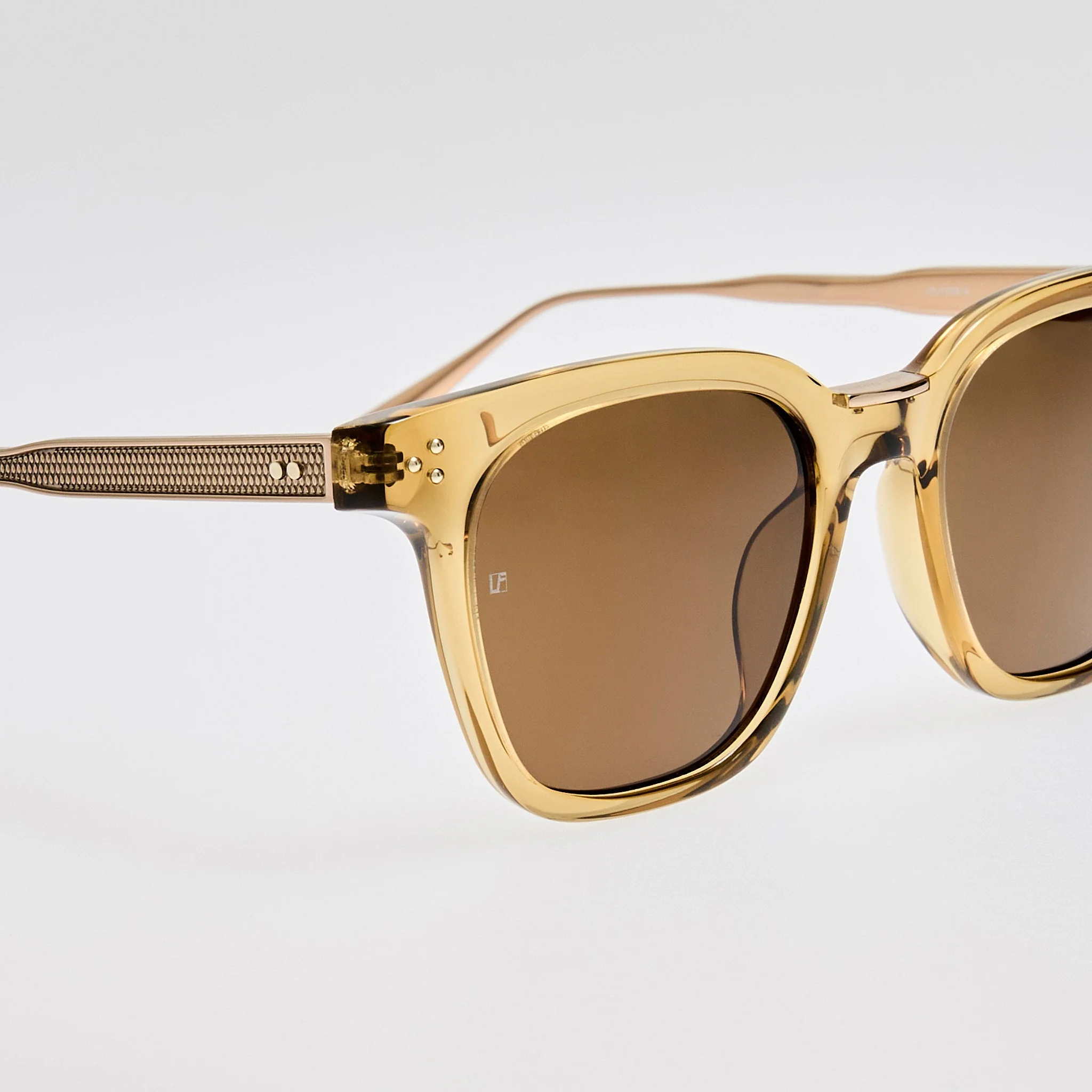 Evans Sunglasses in 22K Gold and Khaki - Image 5