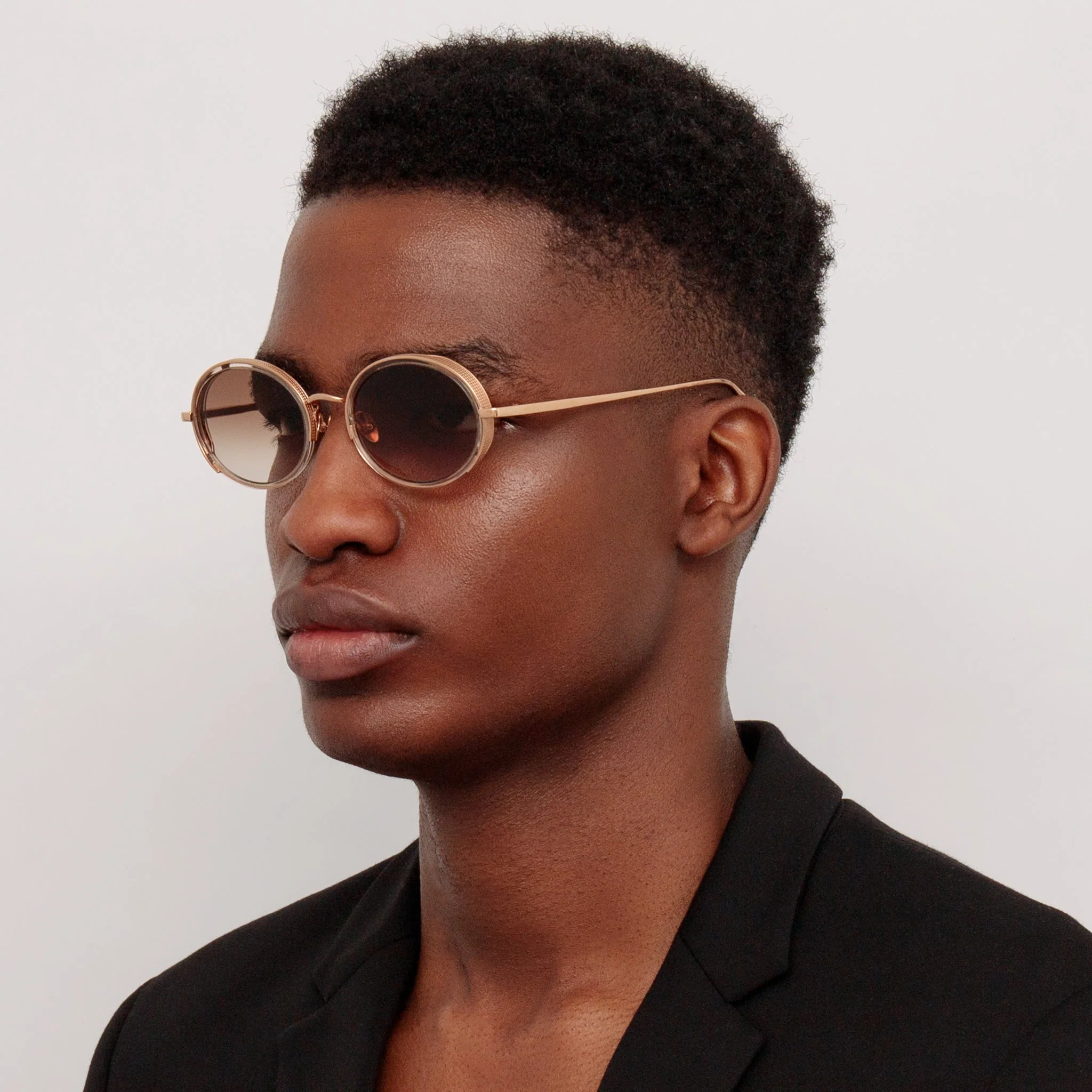 Finn Sunglasses in 18K Rose Gold and Brown - Image 4