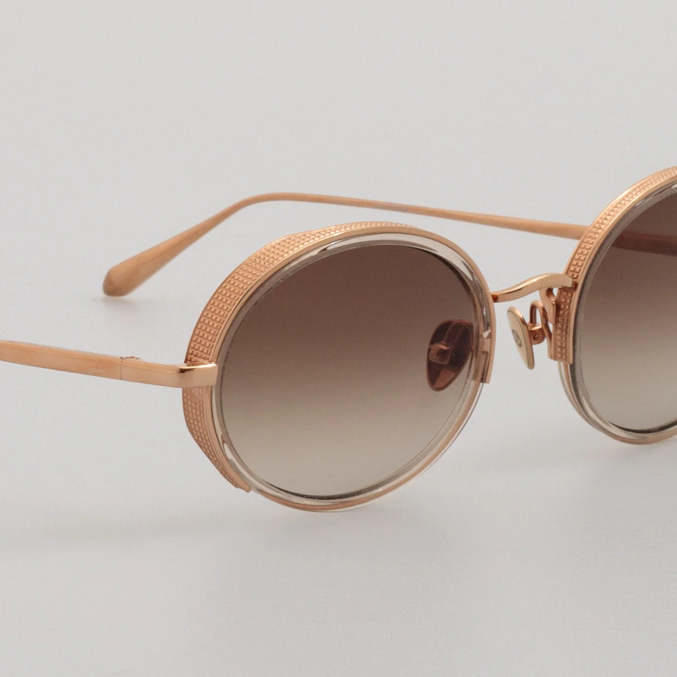 Finn Sunglasses in 18K Rose Gold and Brown - Image 5
