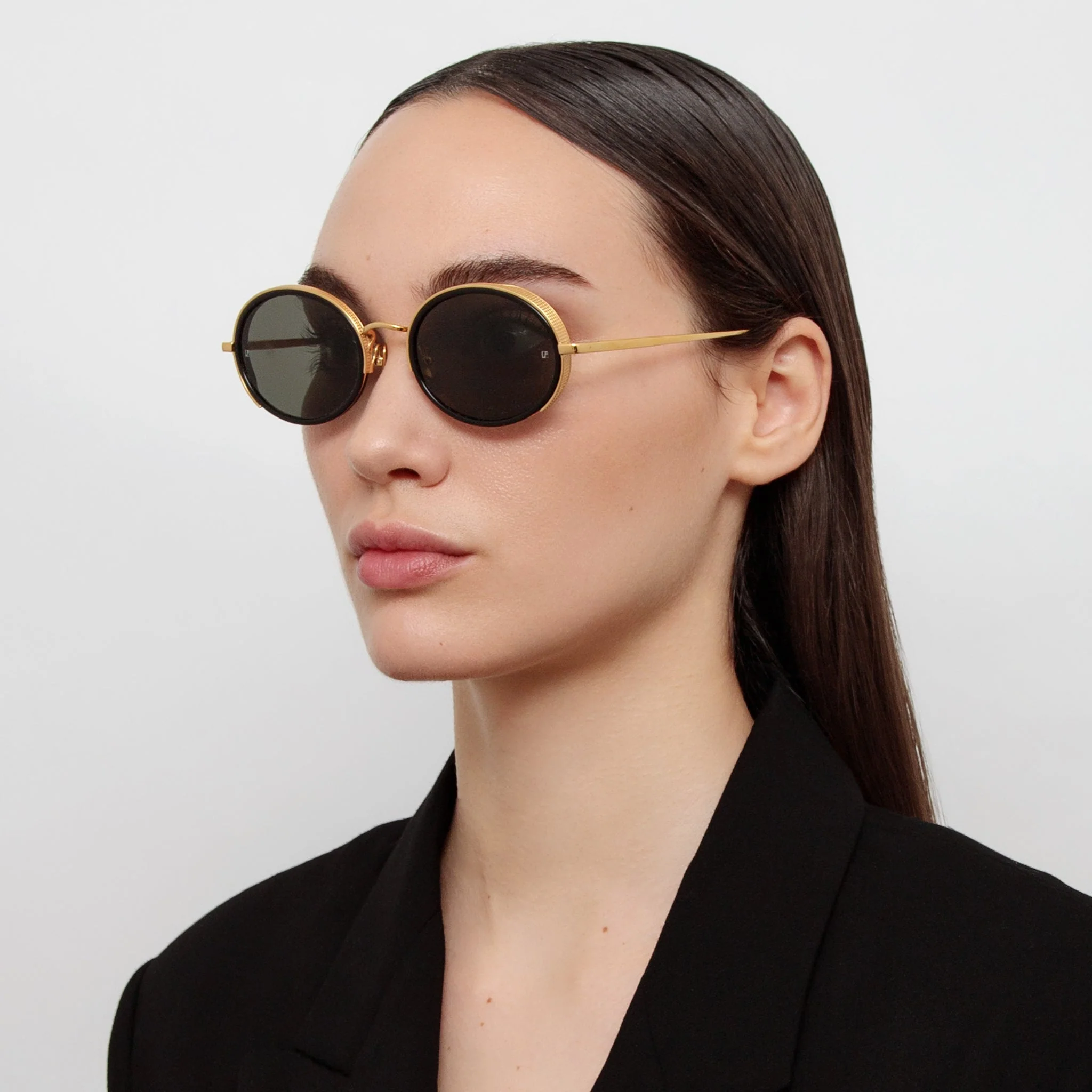 Finn Sunglasses in 22K Gold and Grey - Image 3