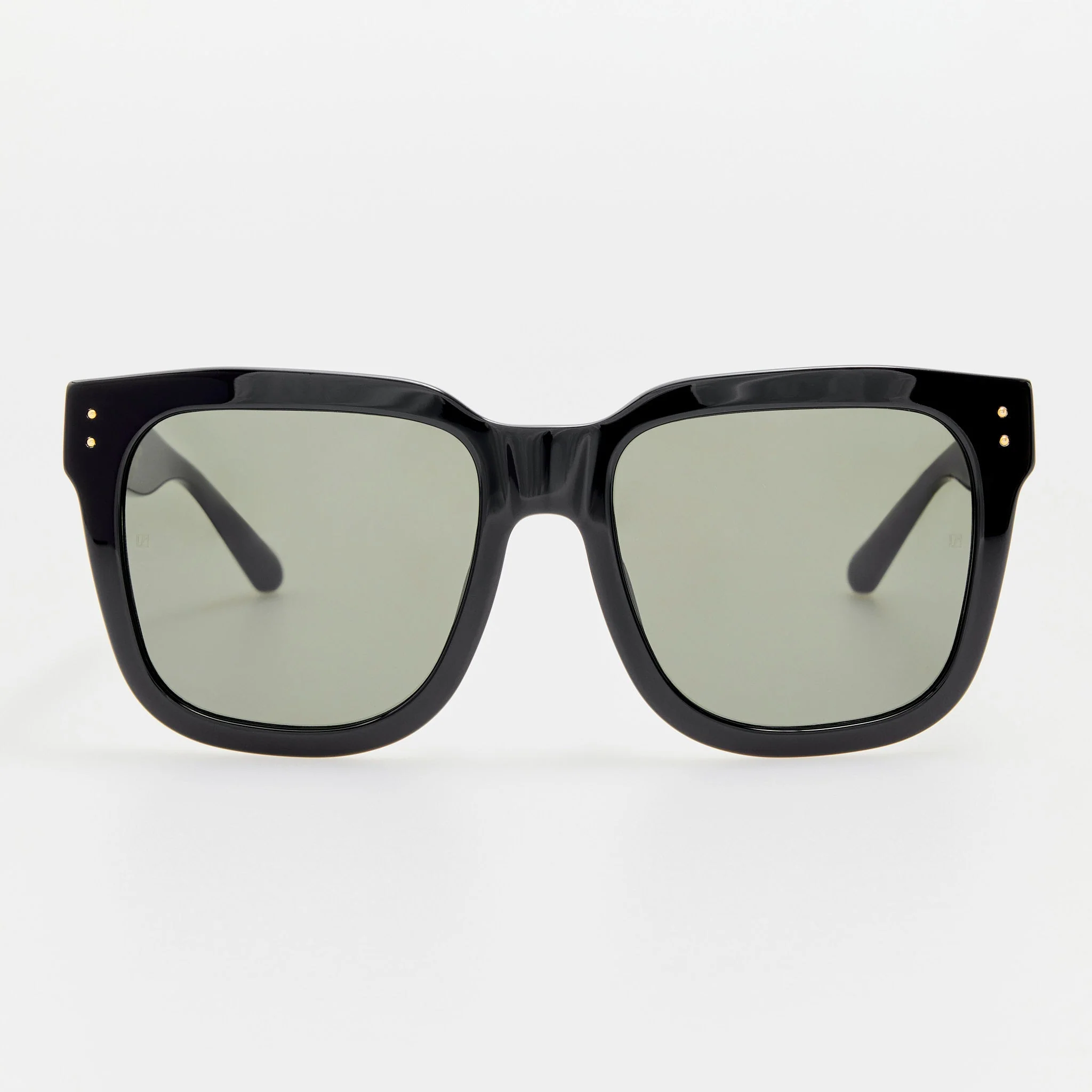Freya Square Sunglasses in Black with Diamonds and 22K Gold