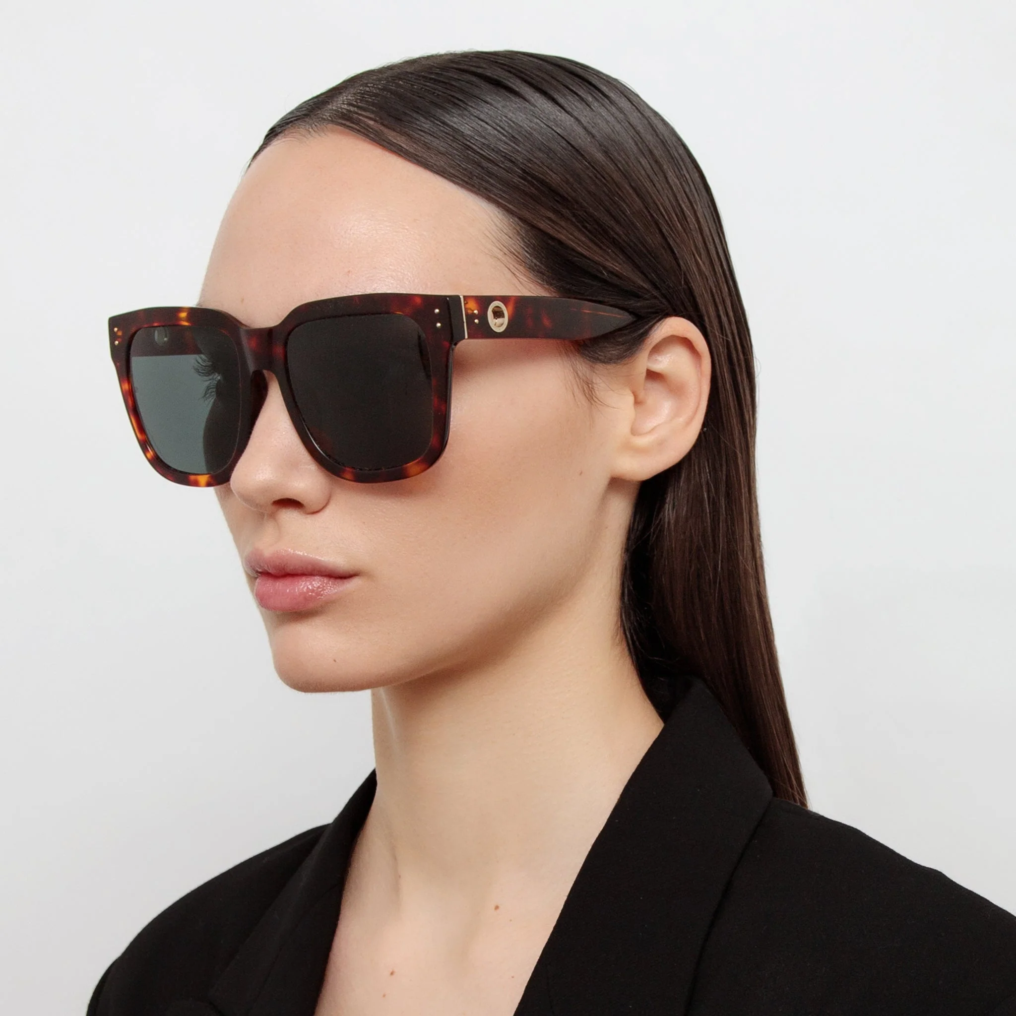 Freya Square Sunglasses in Tortoiseshell - Image 3