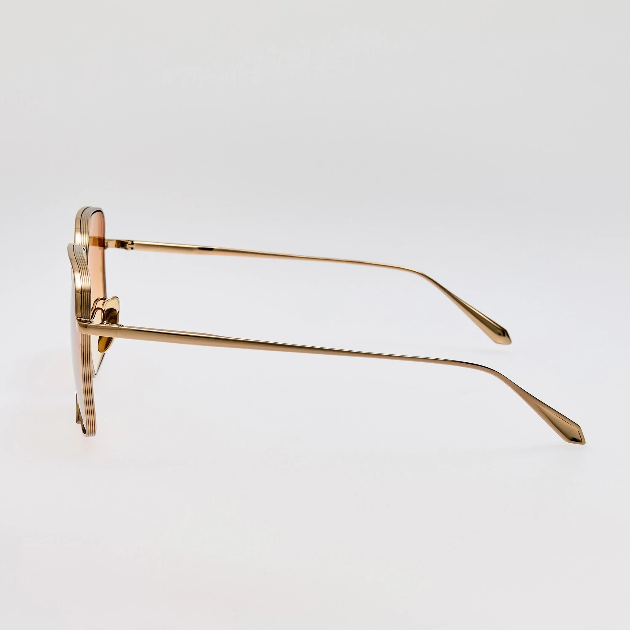 Genevieve Sunglasses in 22K Gold and Camel - Image 5