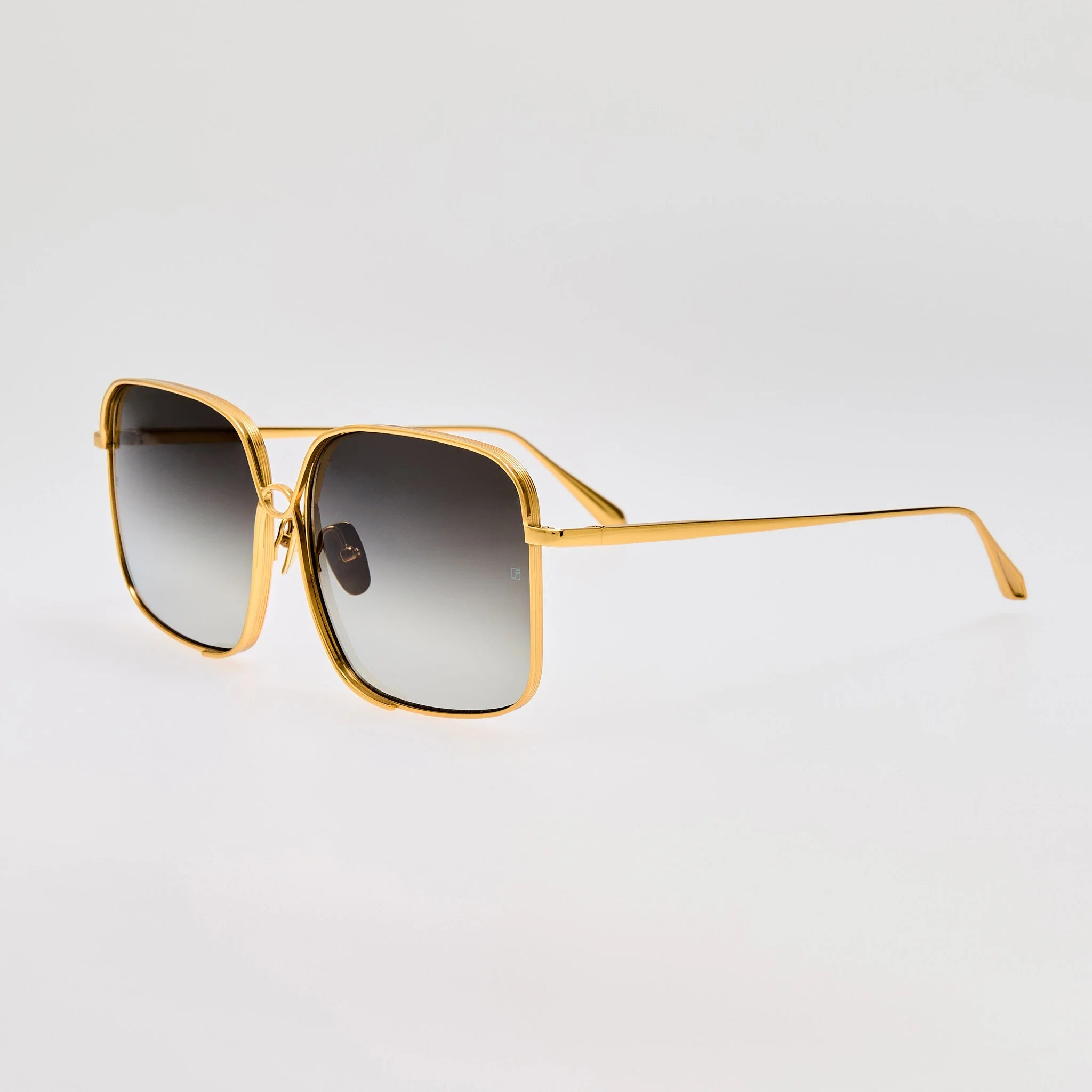 Genevieve Sunglasses in 22K Gold and Grey - Image 2