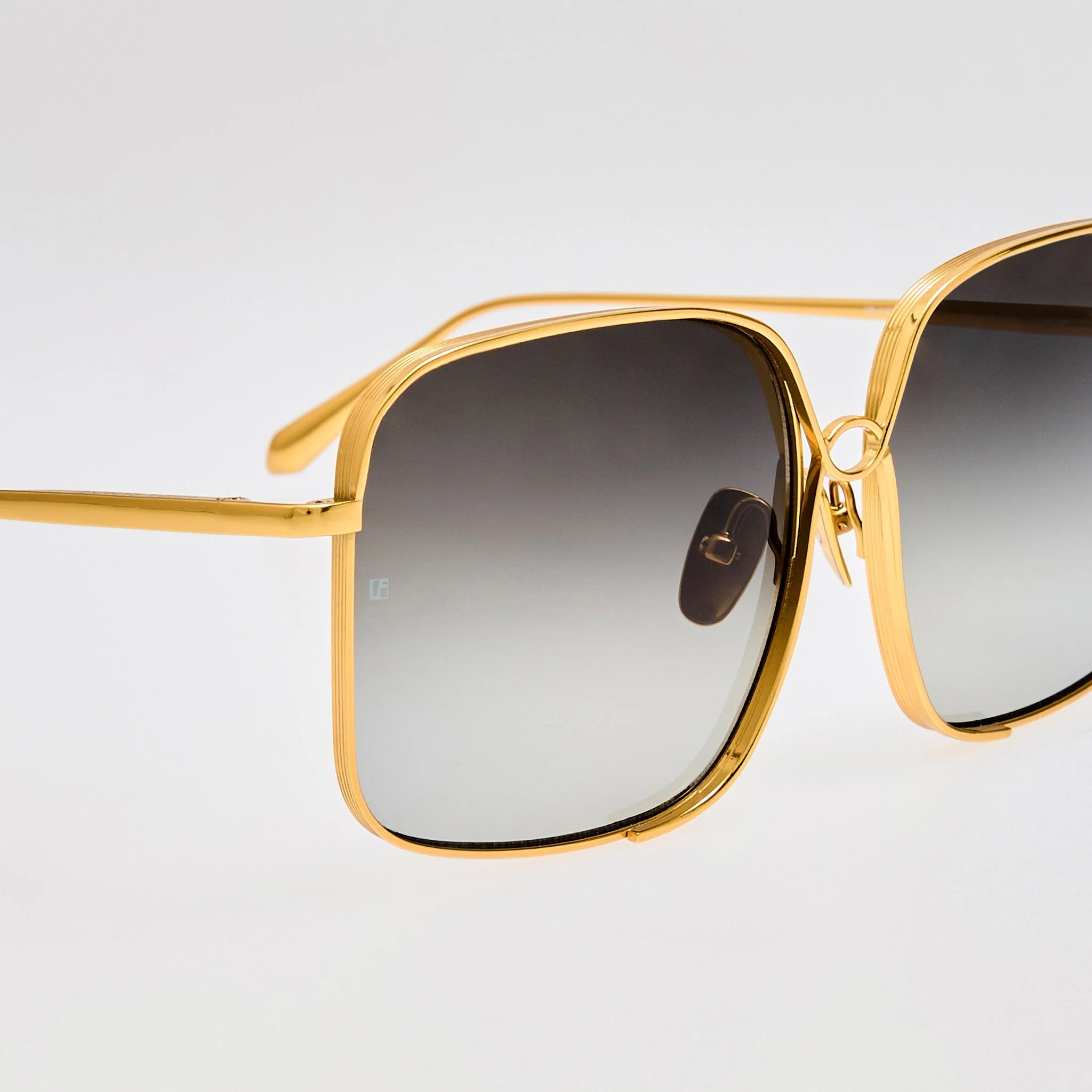 Genevieve Sunglasses in 22K Gold and Grey - Image 4