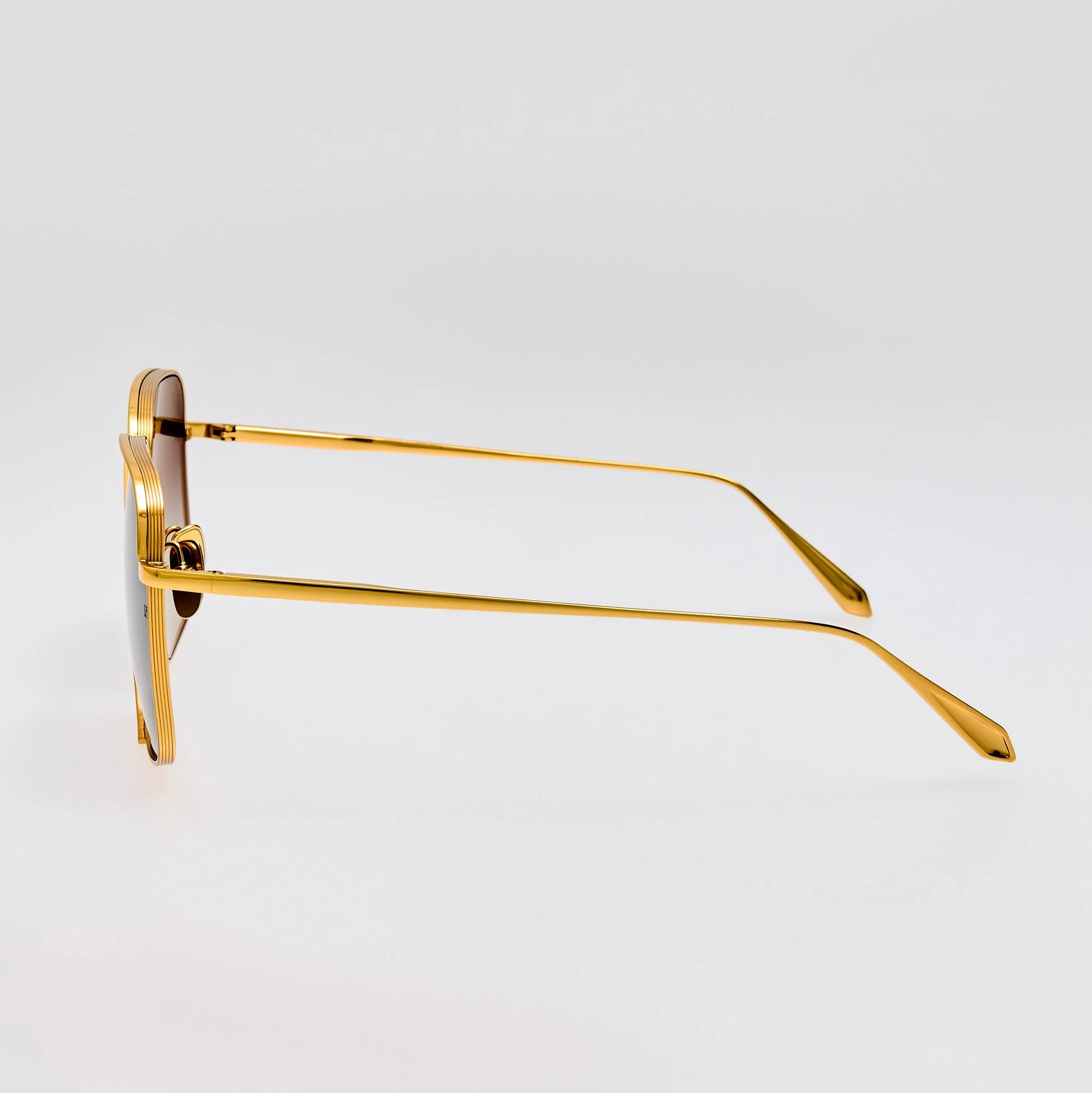 Genevieve Sunglasses in 22K Gold and Grey - Image 5
