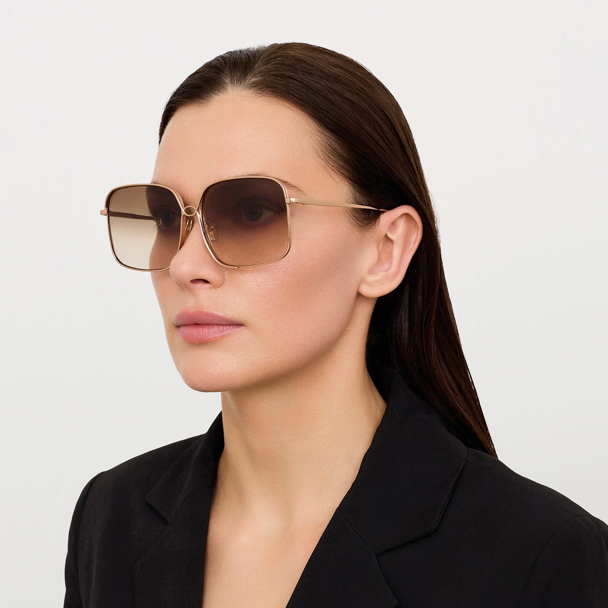 Genevieve Sunglasses in 18K Rose Gold and Mocha - Image 3