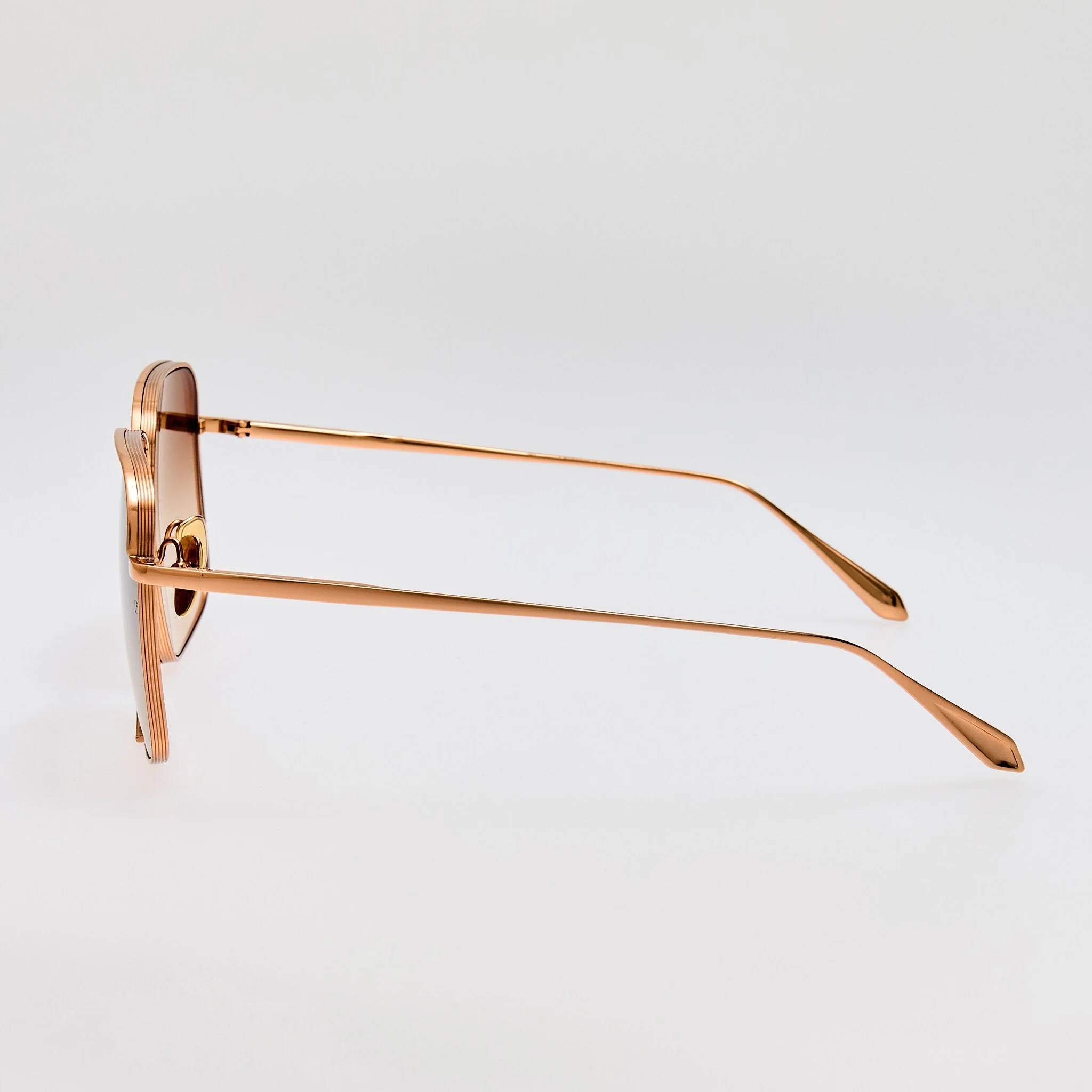 Genevieve Sunglasses in 18K Rose Gold and Mocha - Image 5
