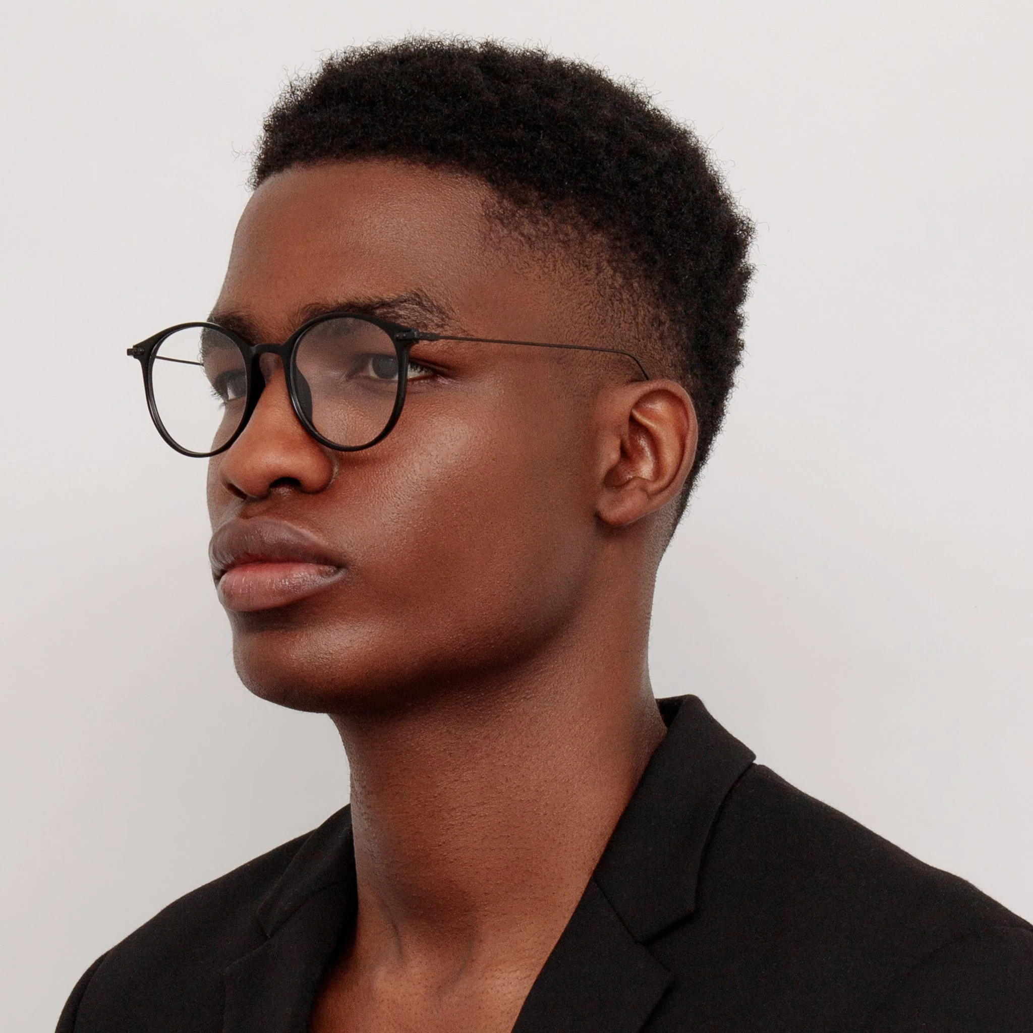 Gray Optical Frame in Black Matt Nickel - Image 3