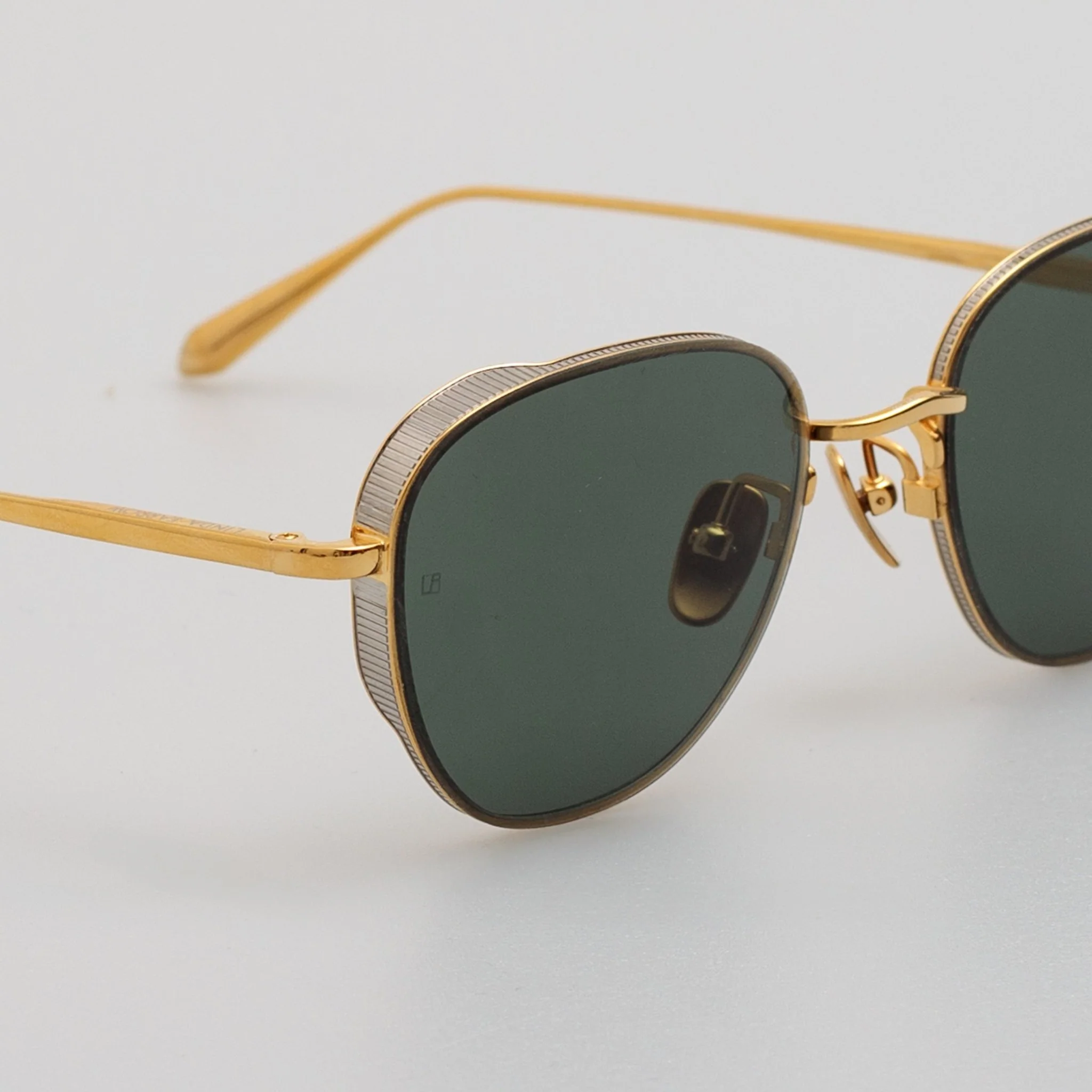 Hardy Sunglasses in 22K Gold and Green - Image 3