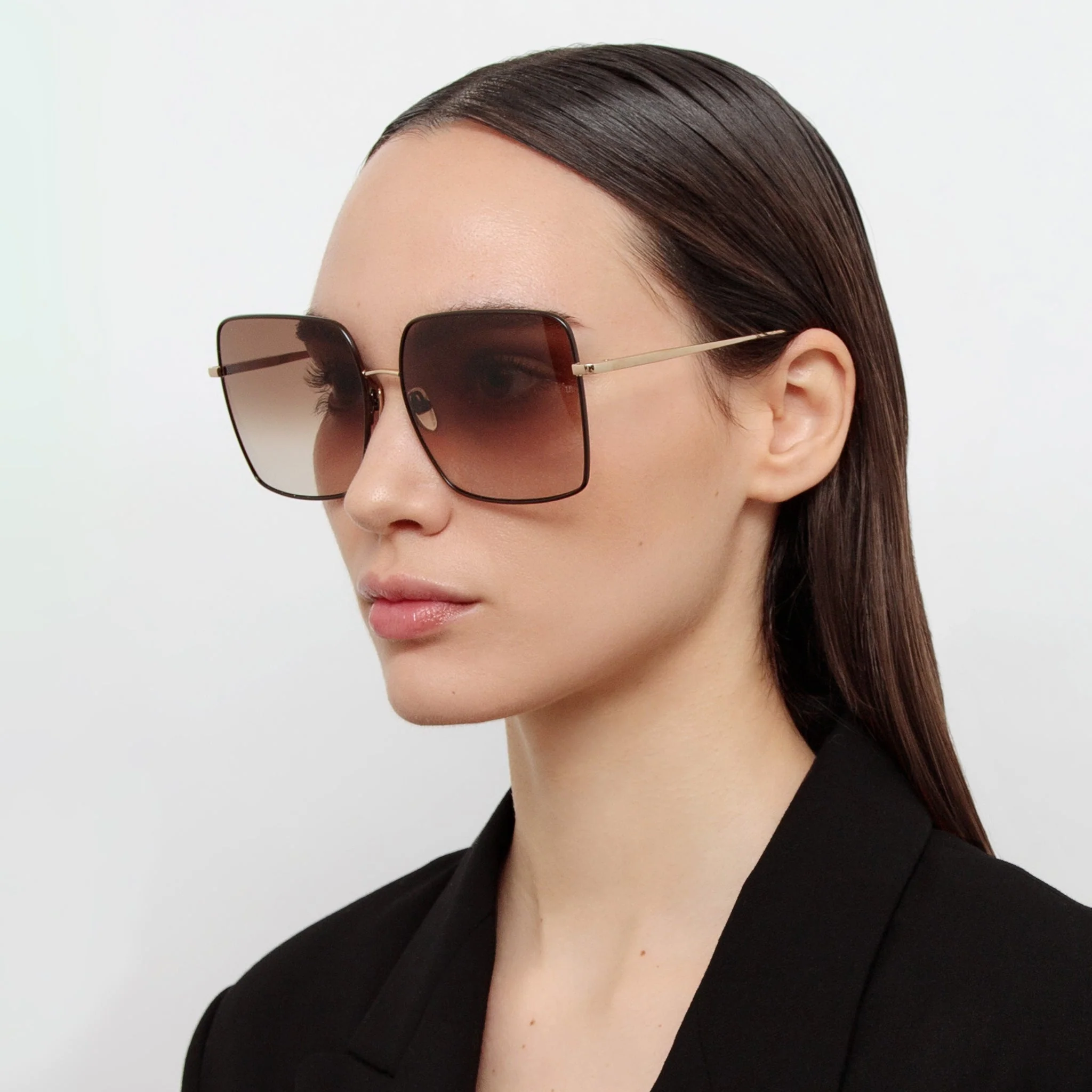 Hina Sunglasses in 22K Gold and Brown - Image 3
