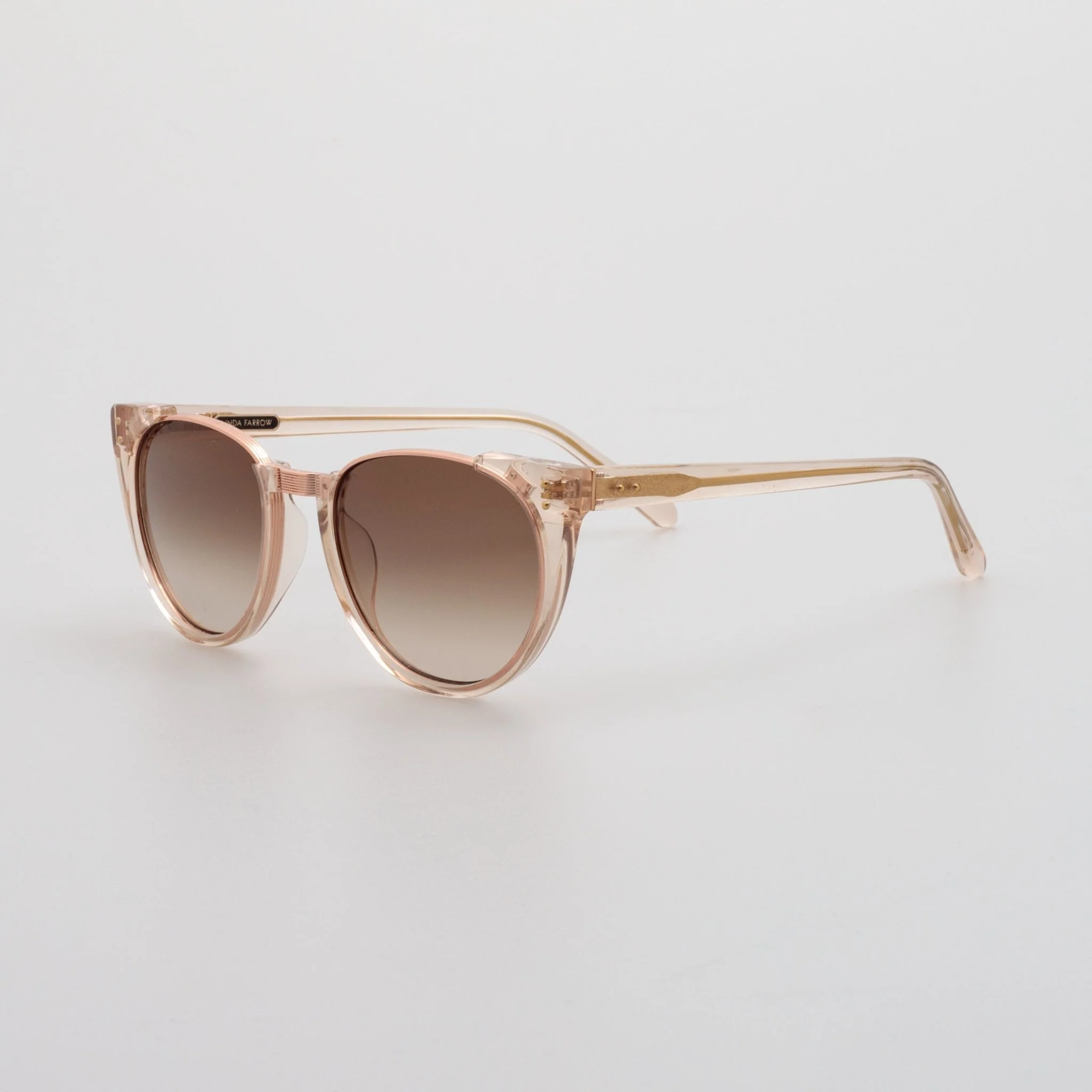 Iris Oval Sunglasses in Ash and 18K Rose Gold - Image 2