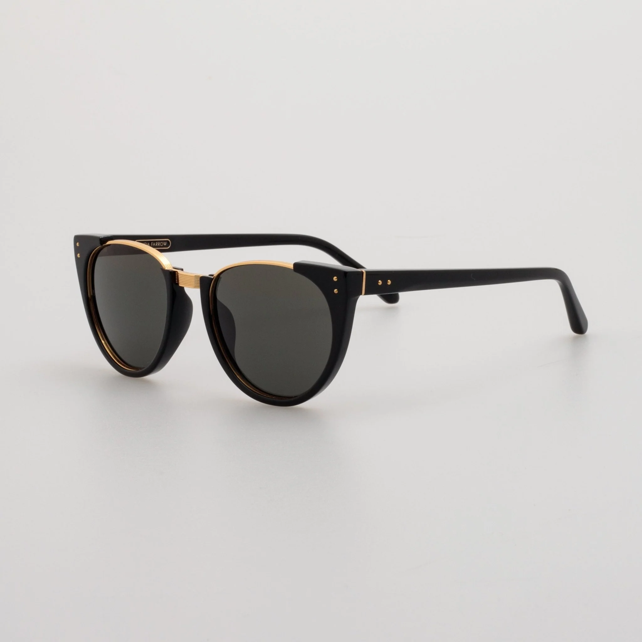 Iris Oval Sunglasses in Black - Image 2