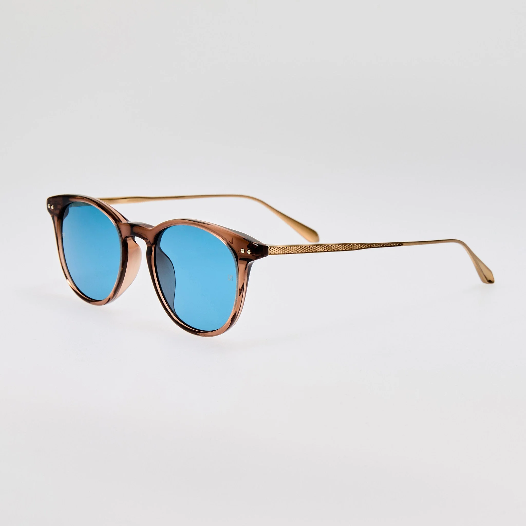 Jamie Sunglasses in Matt Champagne and Aqua - Image 2