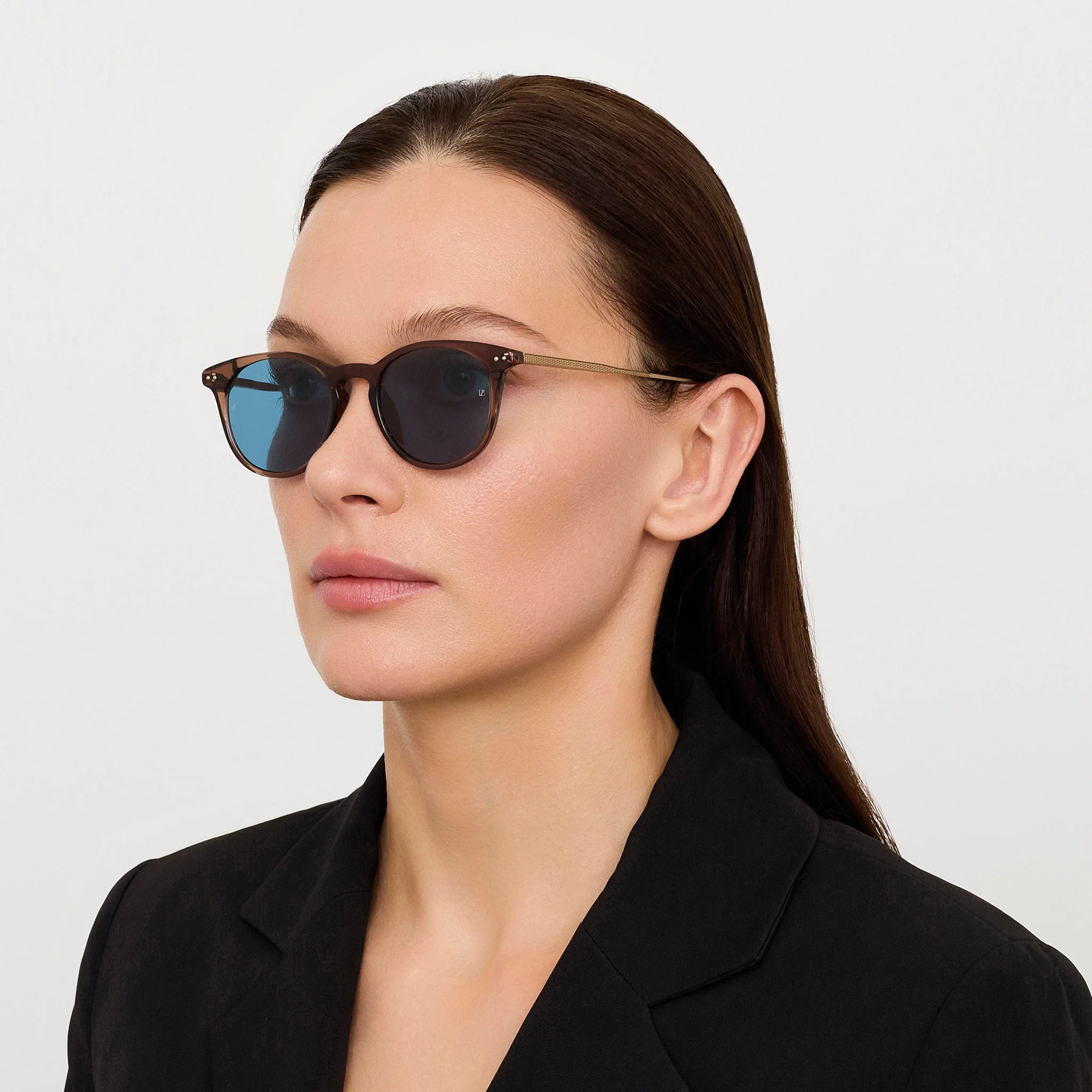 Jamie Sunglasses in Matt Champagne and Aqua - Image 3