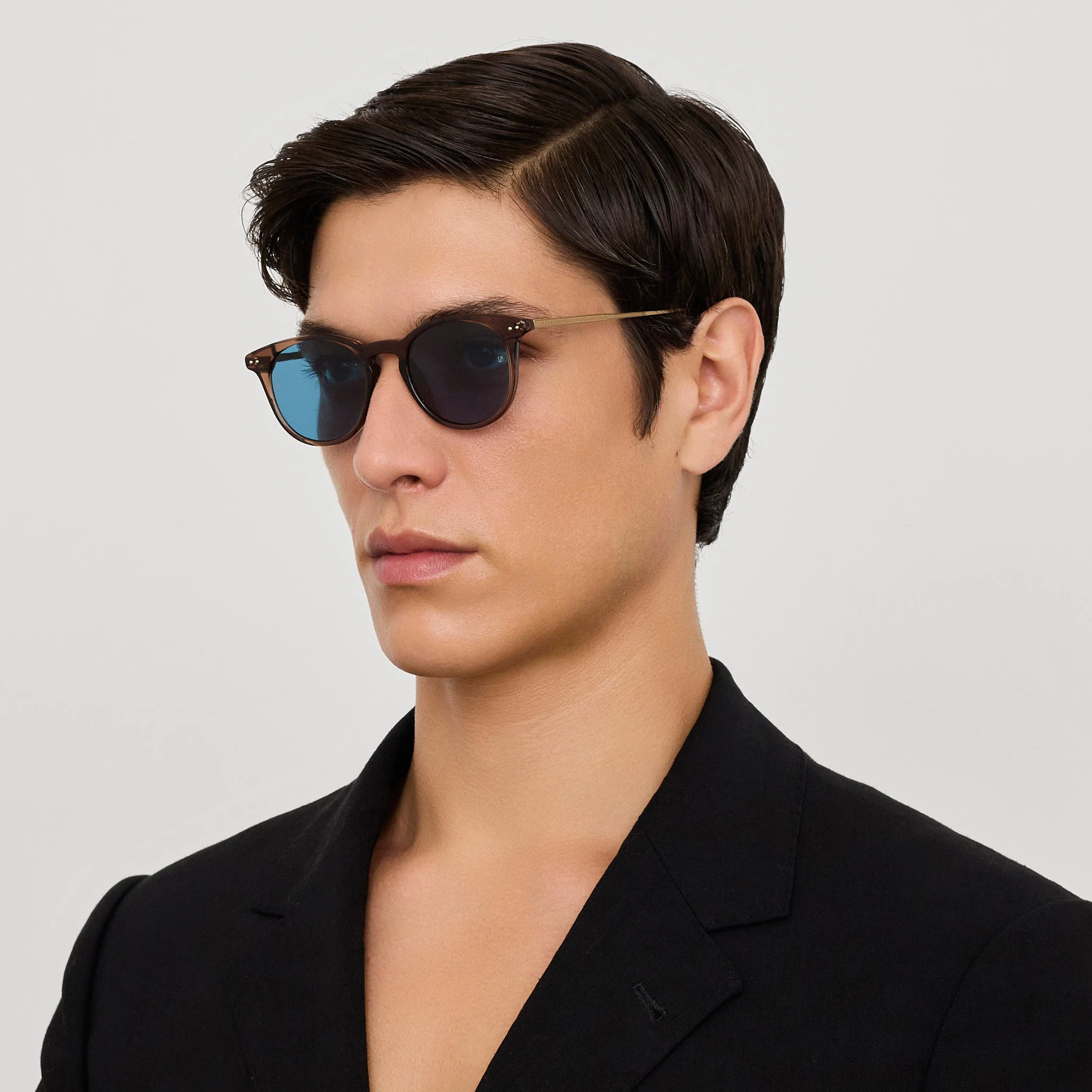 Jamie Sunglasses in Matt Champagne and Aqua - Image 4