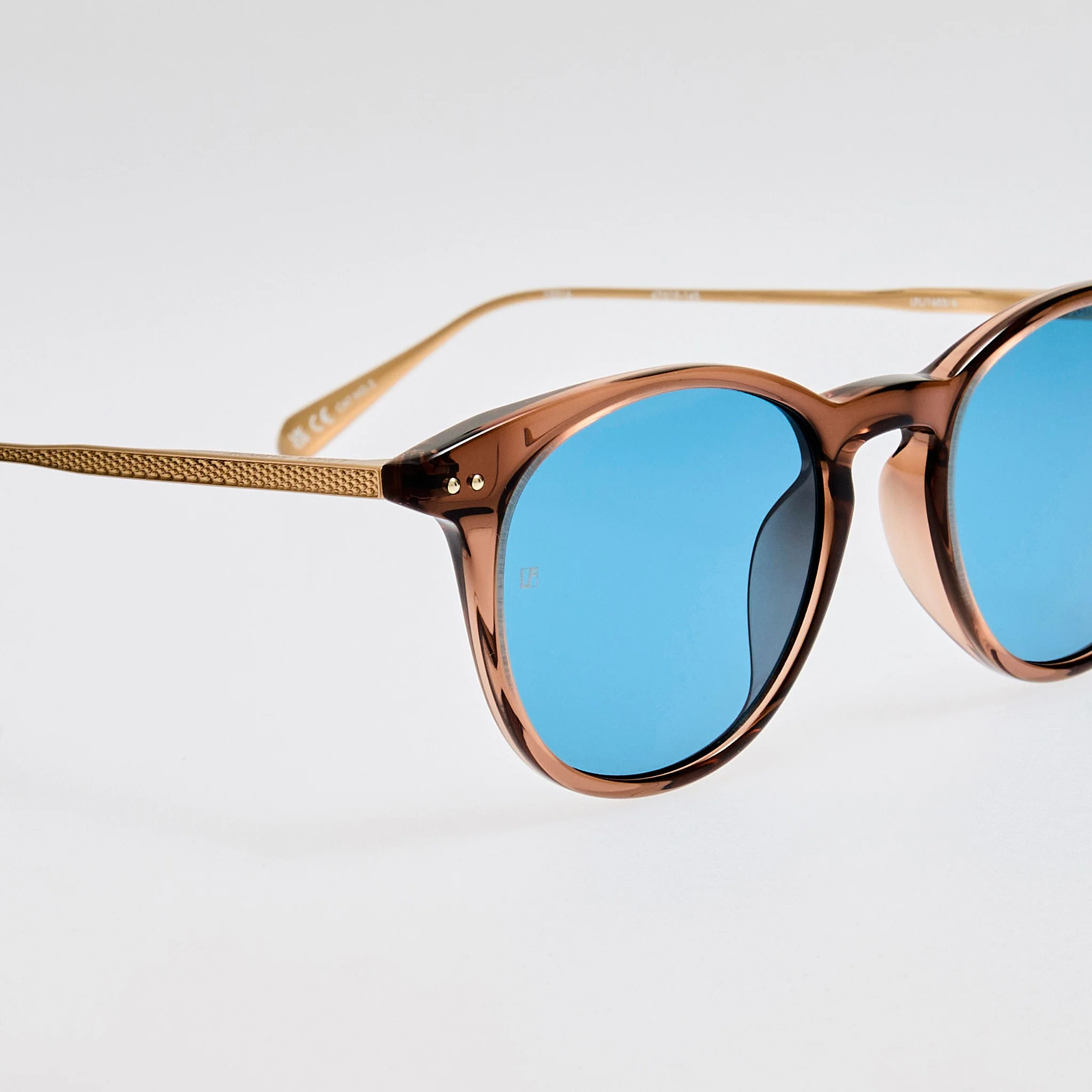 Jamie Sunglasses in Matt Champagne and Aqua - Image 5
