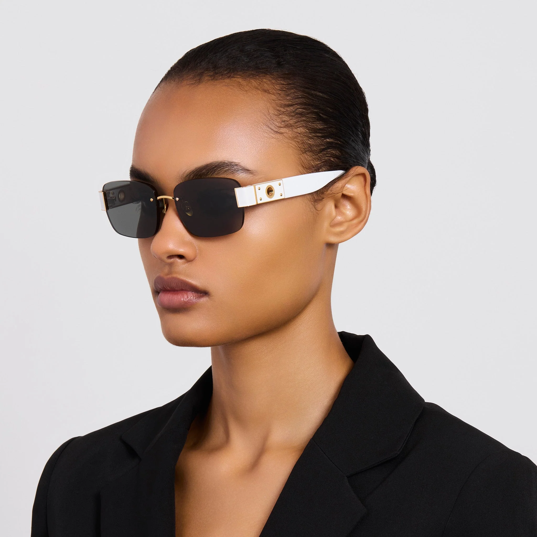 Jessica Sunglasses in White and Grey - Image 3