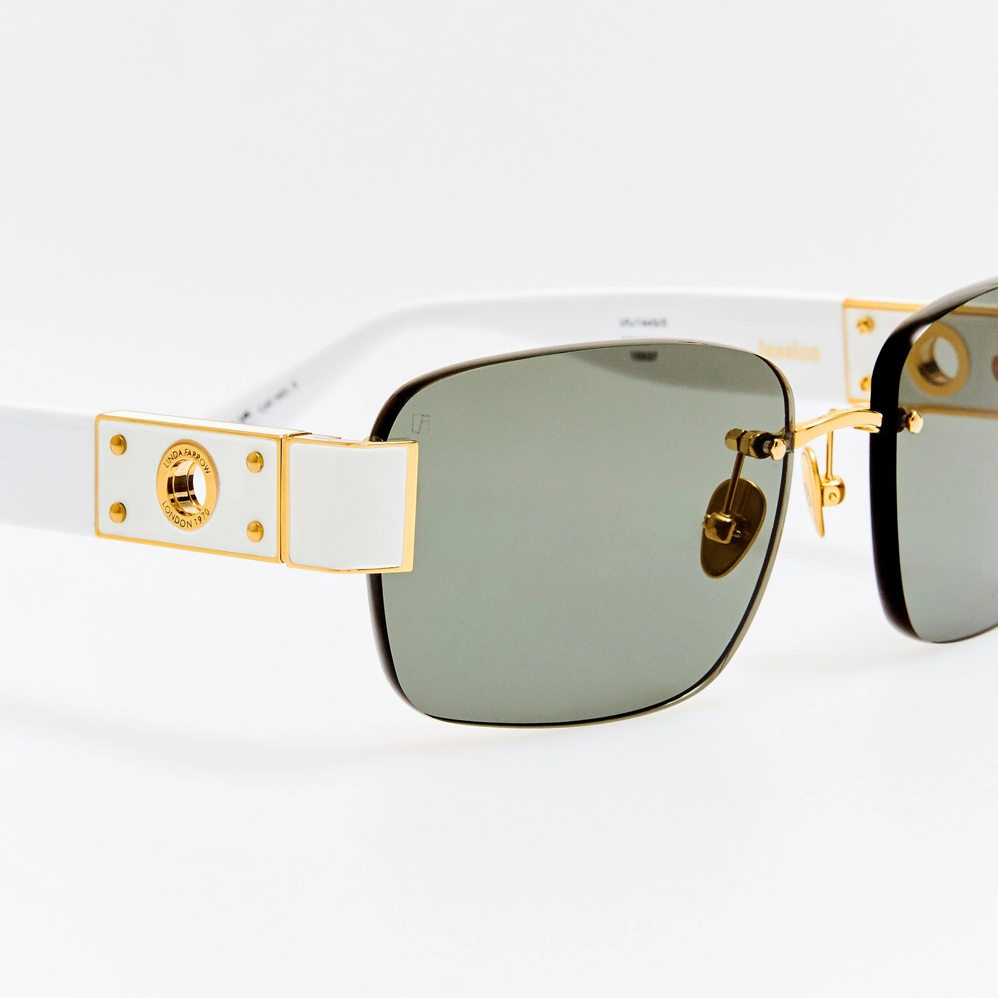 Jessica Sunglasses in White and Grey - Image 6