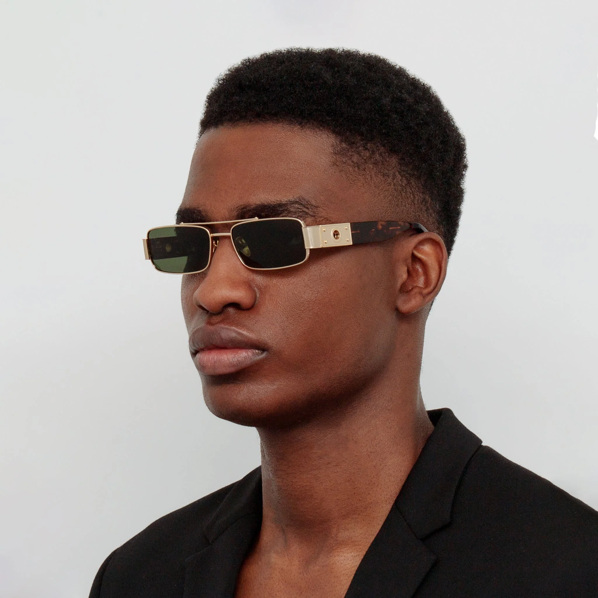 Joey Sunglasses in 22K Gold and Grey - Image 4