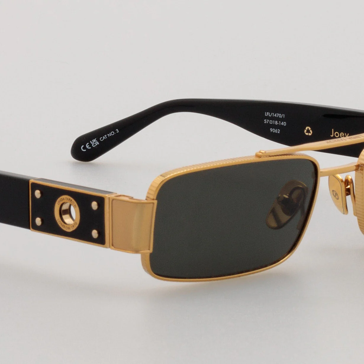 Joey Sunglasses in 22K Gold and Grey - Image 5
