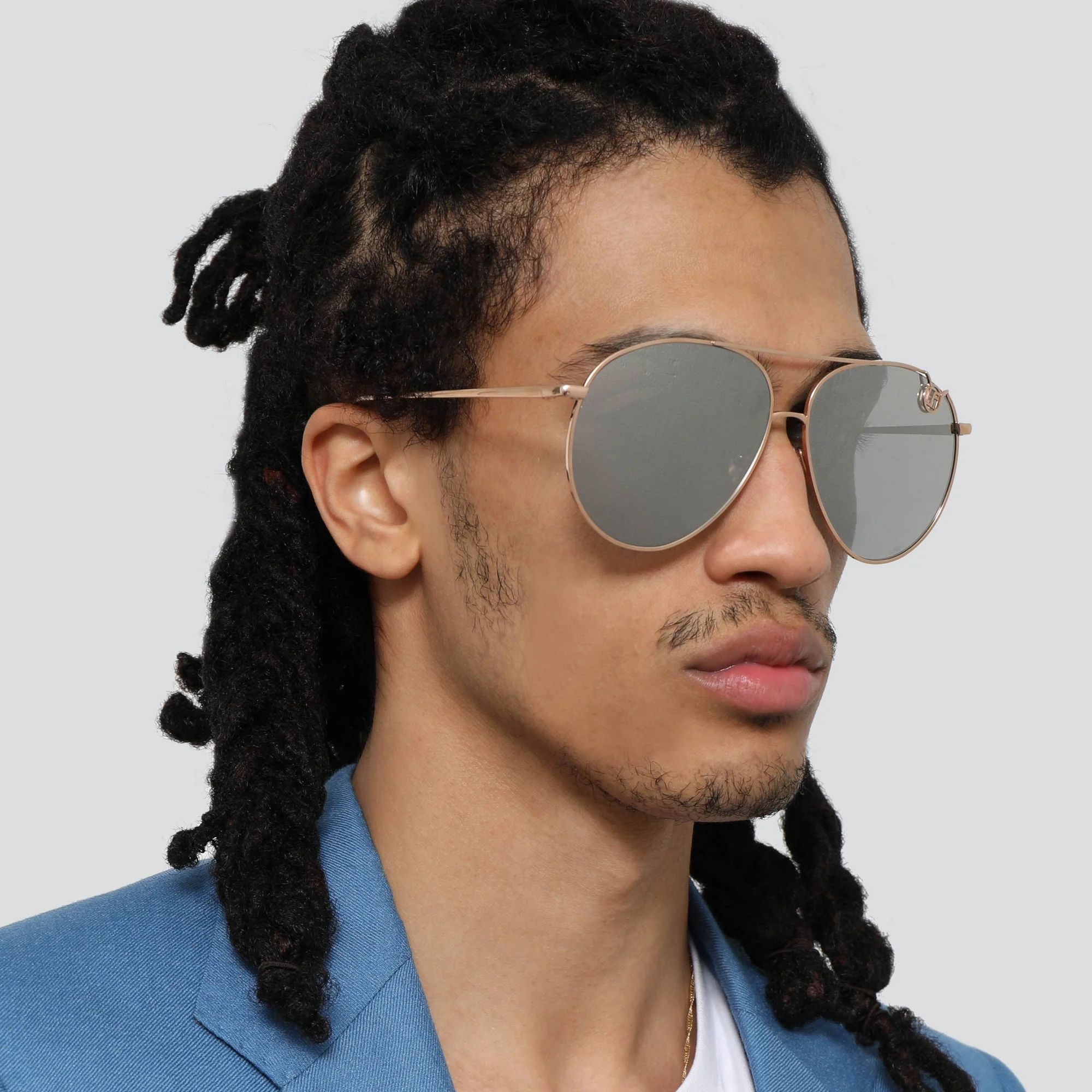 Joni Sunglasses in 18K Rose Gold and Platinum - Image 3