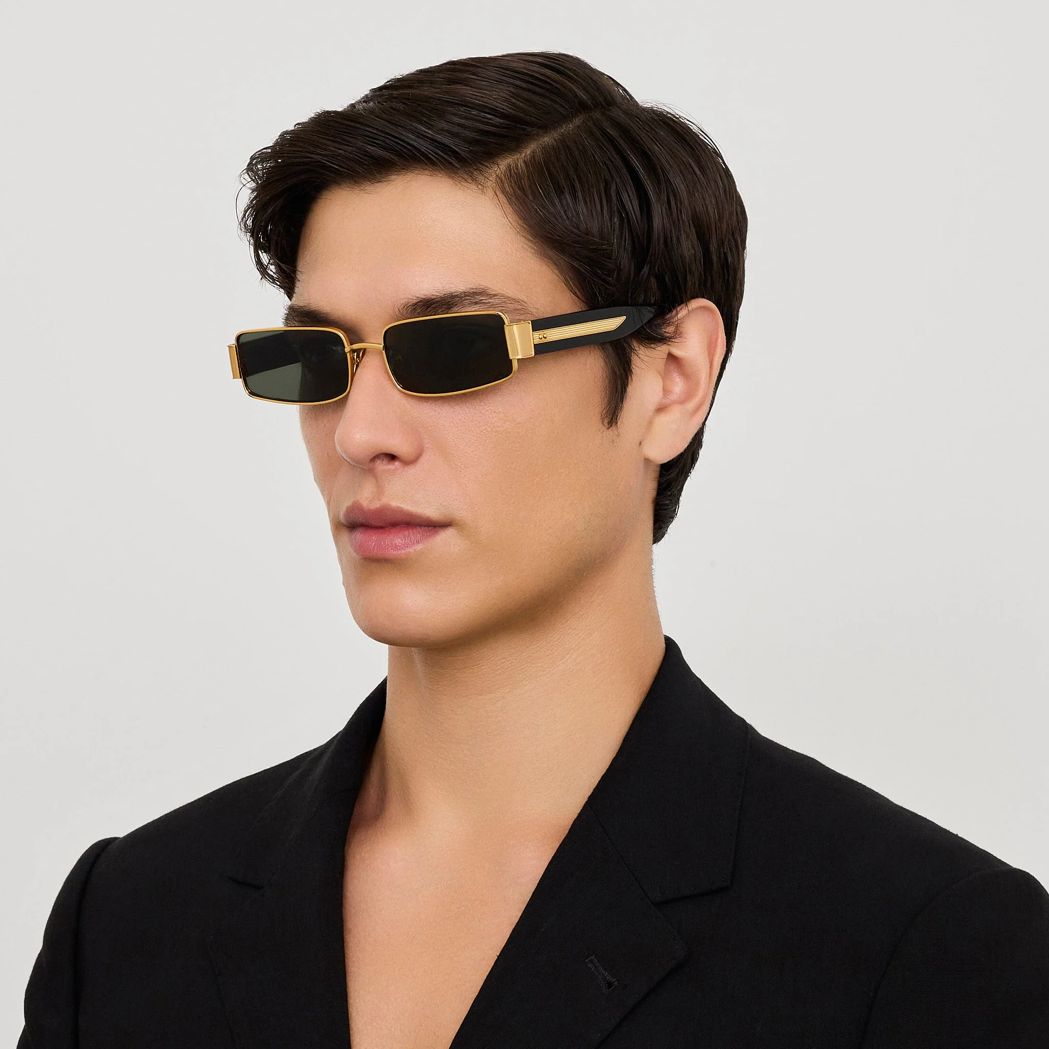 Kaia Sunglasses in 22K Gold and Grey - Image 4