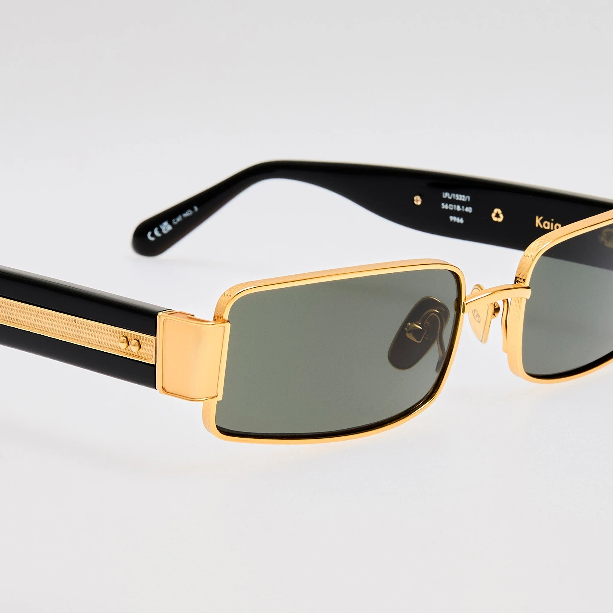 Kaia Sunglasses in 22K Gold and Grey - Image 5