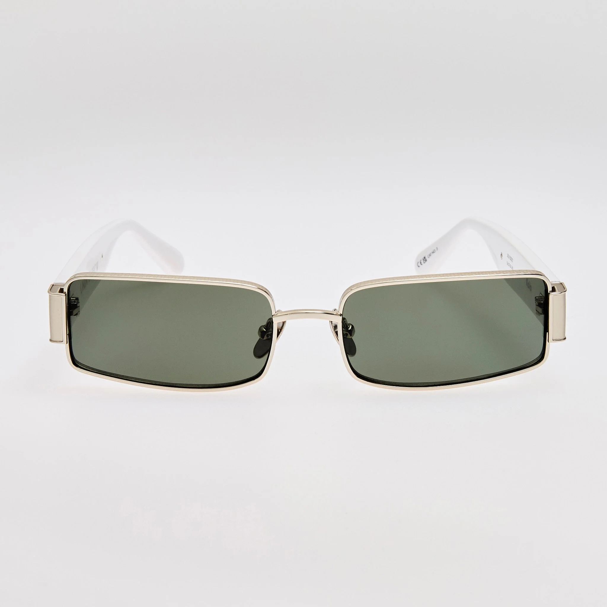Kaia Sunglasses in 22K White Gold and Grey