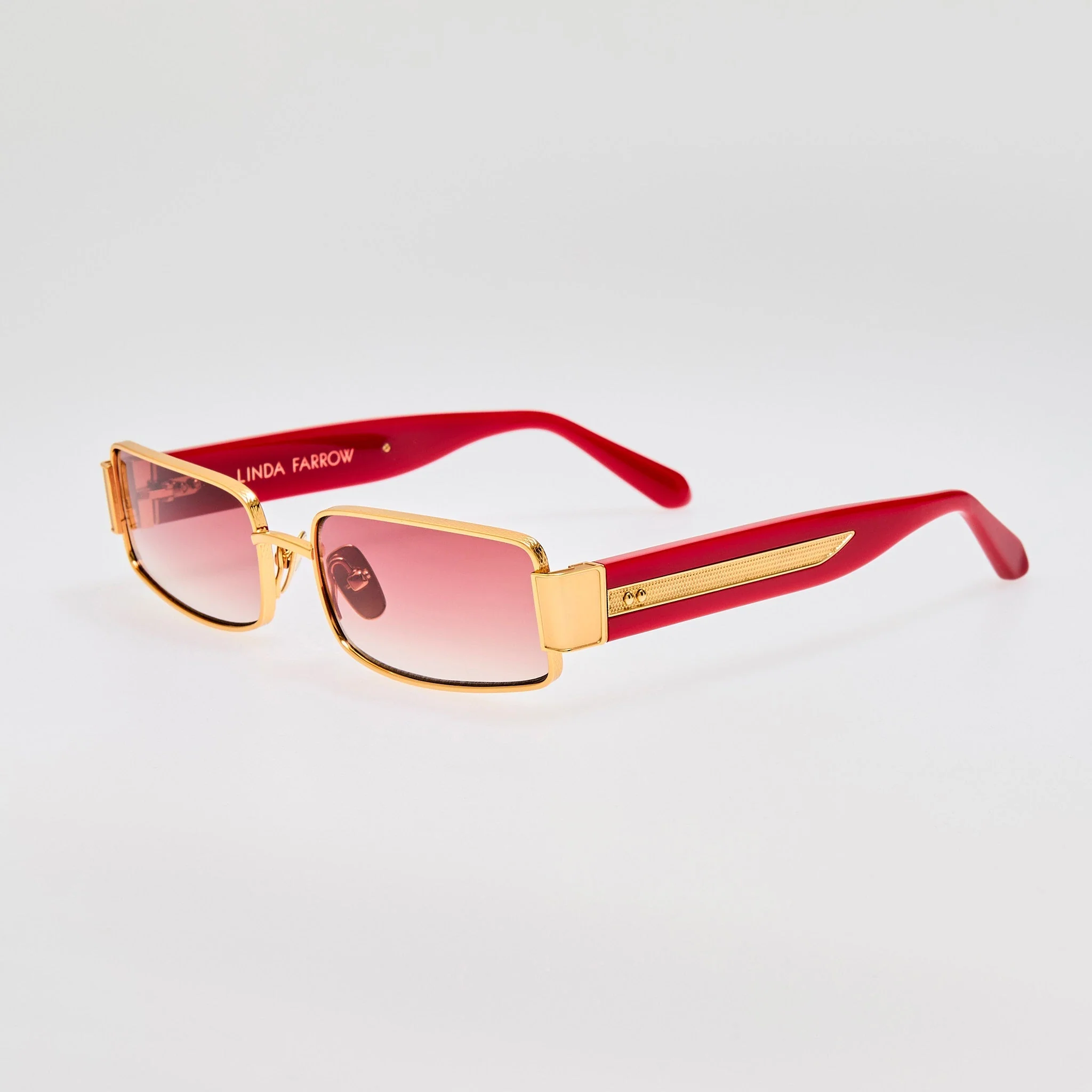 Kaia Sunglasses in 22K Gold and Red - Image 2