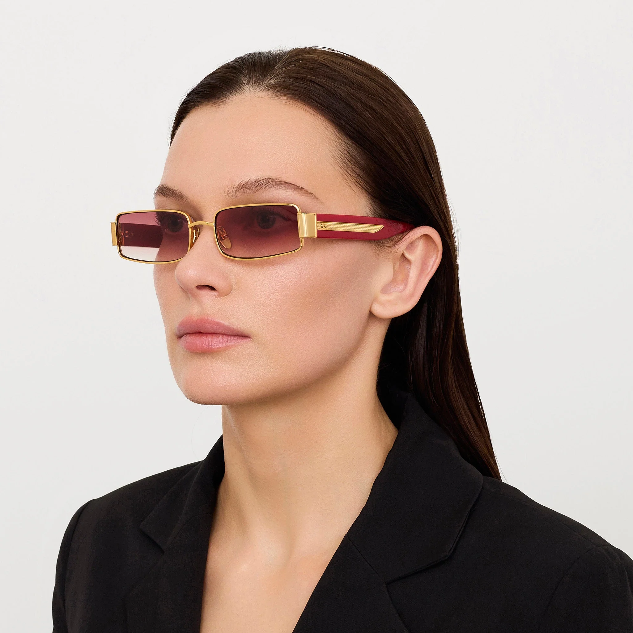 Kaia Sunglasses in 22K Gold and Red - Image 3