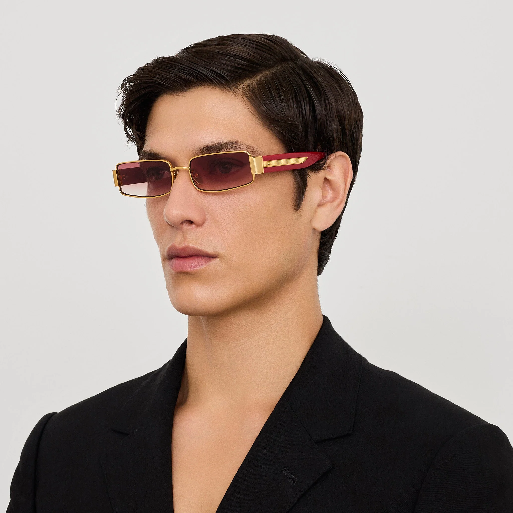 Kaia Sunglasses in 22K Gold and Red - Image 4