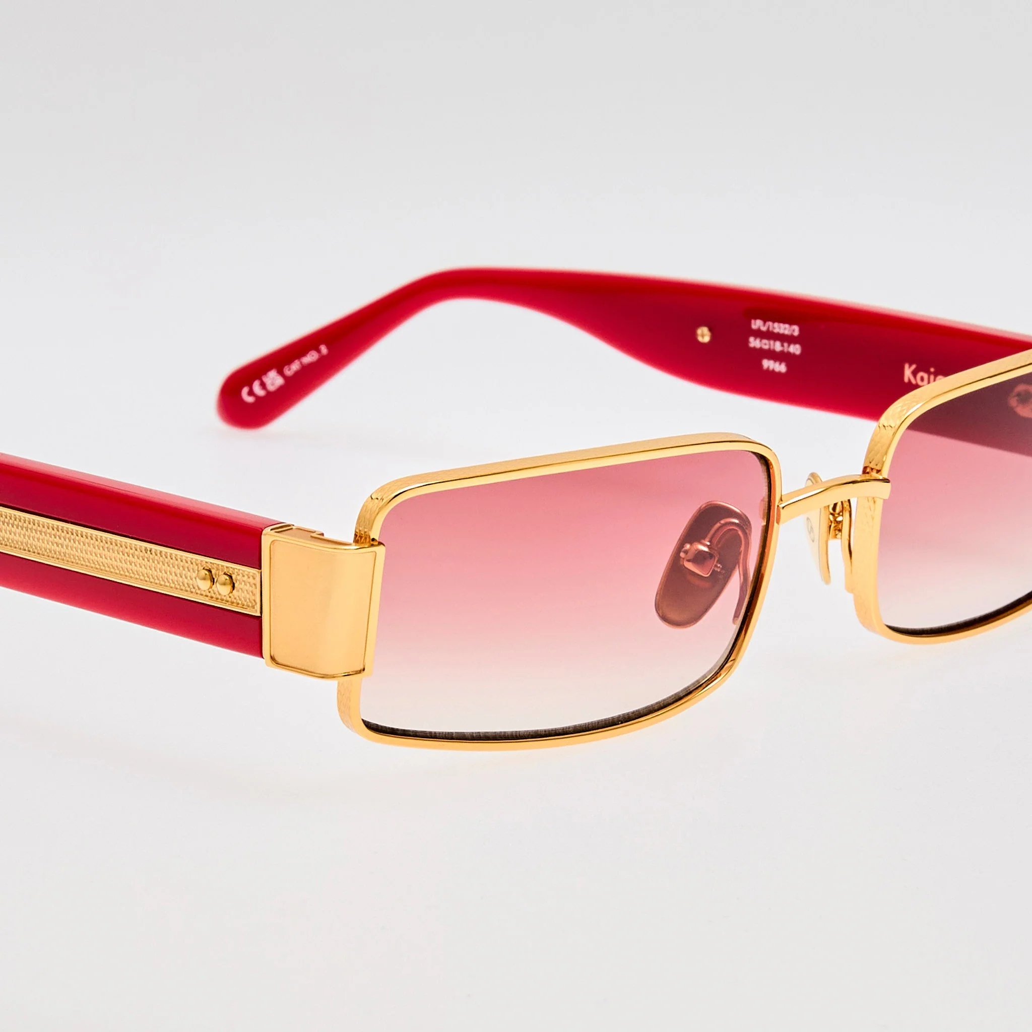 Kaia Sunglasses in 22K Gold and Red - Image 5