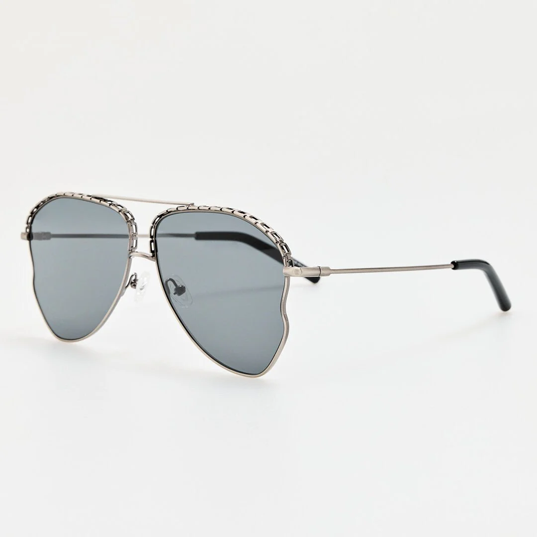 Kika Mendoza Sunglasses in Antique Silver and Grey - Image 2