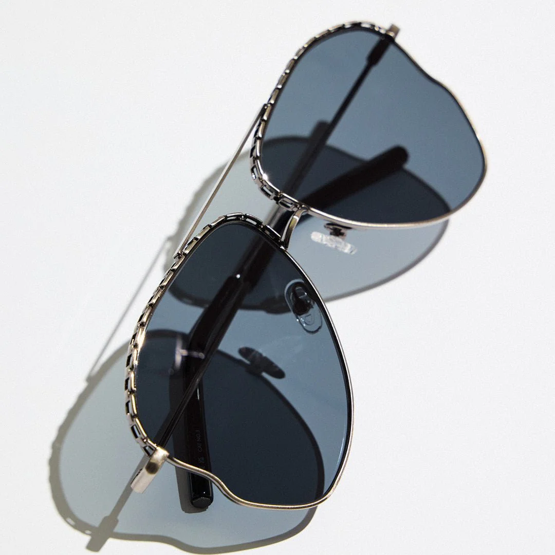 Kika Mendoza Sunglasses in Antique Silver and Grey - Image 9