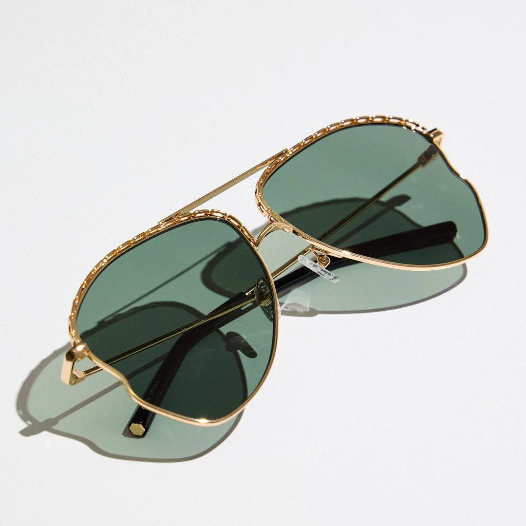 Kika Mendoza Sunglasses in Gold and Green - Image 10