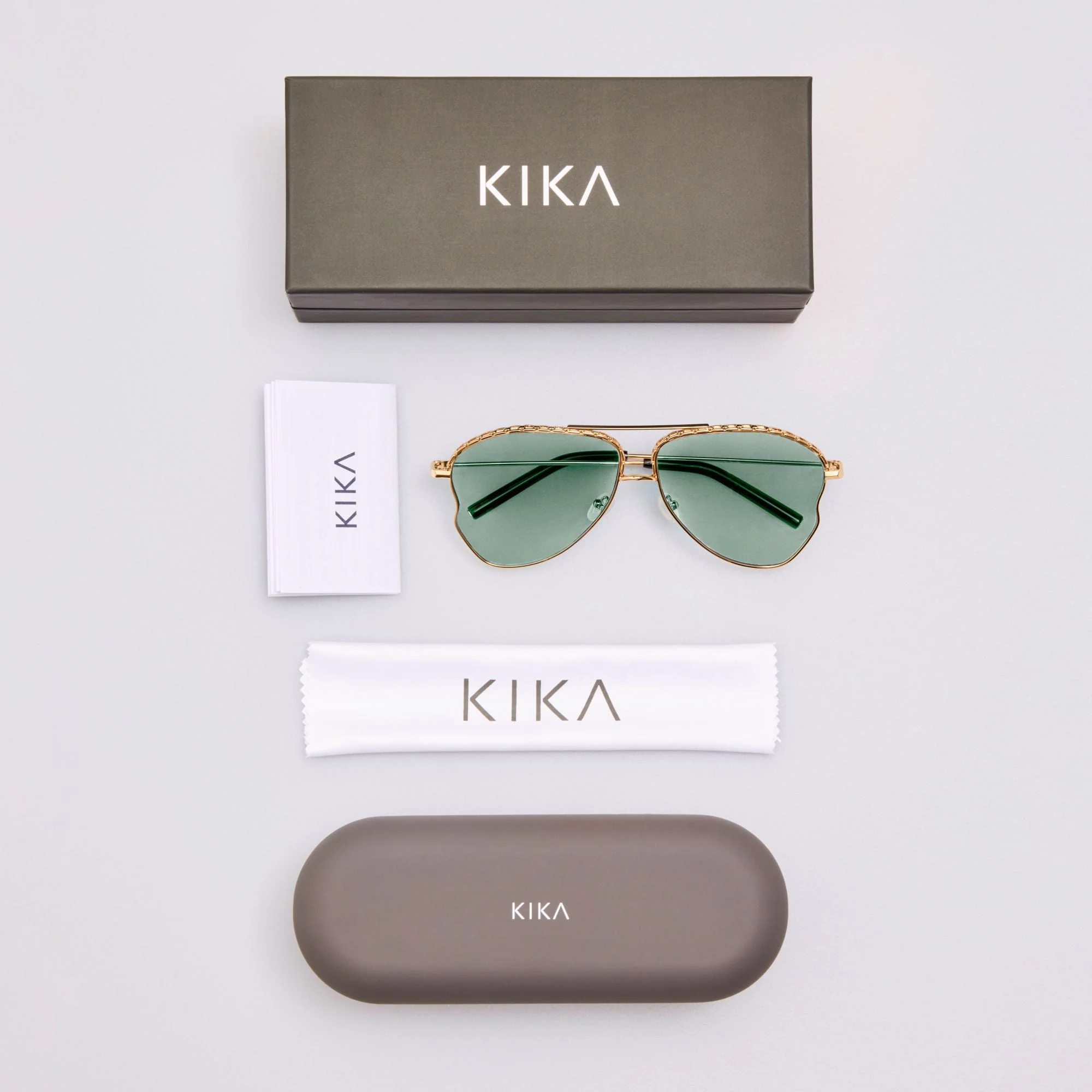 Kika Mendoza Sunglasses in Gold and Green - Image 6