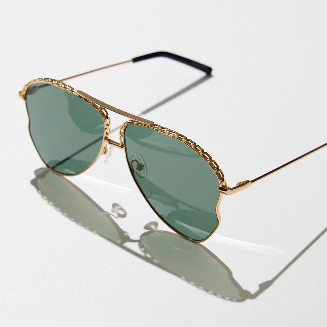 Kika Mendoza Sunglasses in Gold and Green - Image 7