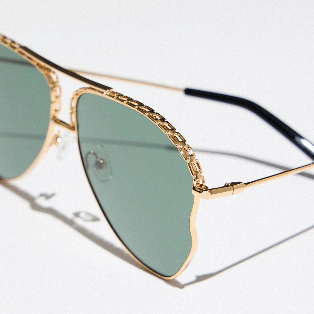 Kika Mendoza Sunglasses in Gold and Green - Image 8