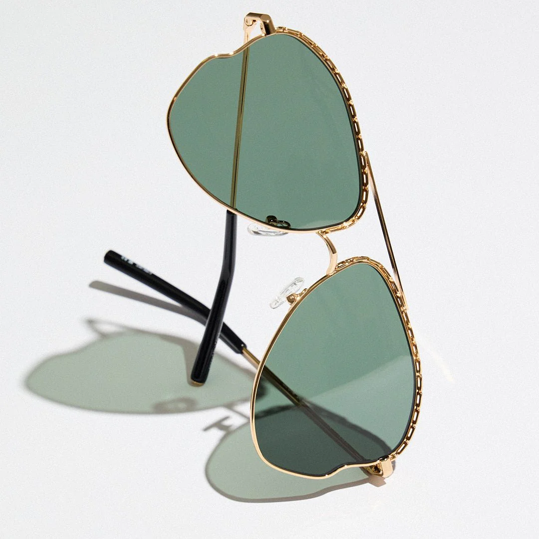 Kika Mendoza Sunglasses in Gold and Green - Image 9