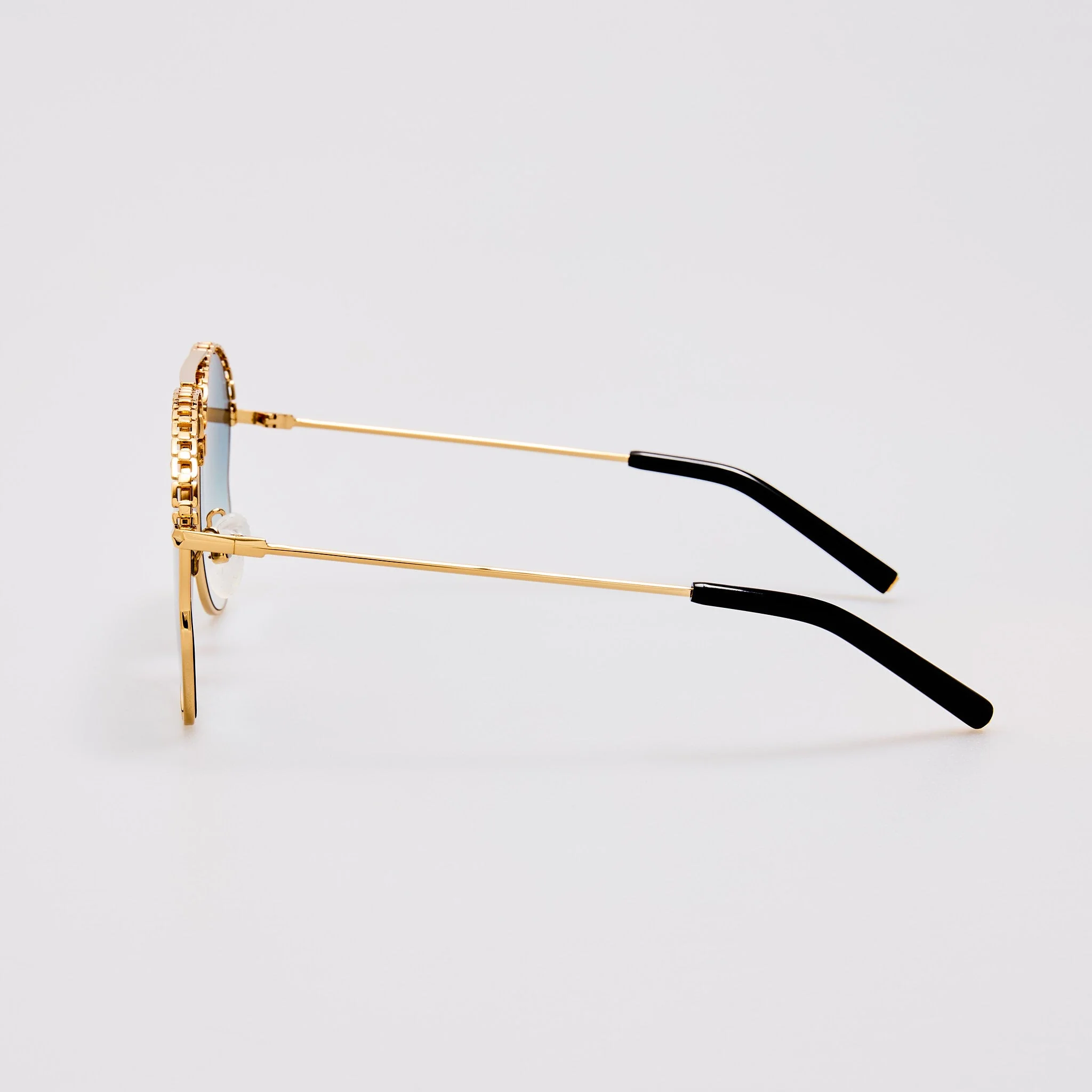 Kika Aviator Sunglasses in Aqua and Gold - Image 5