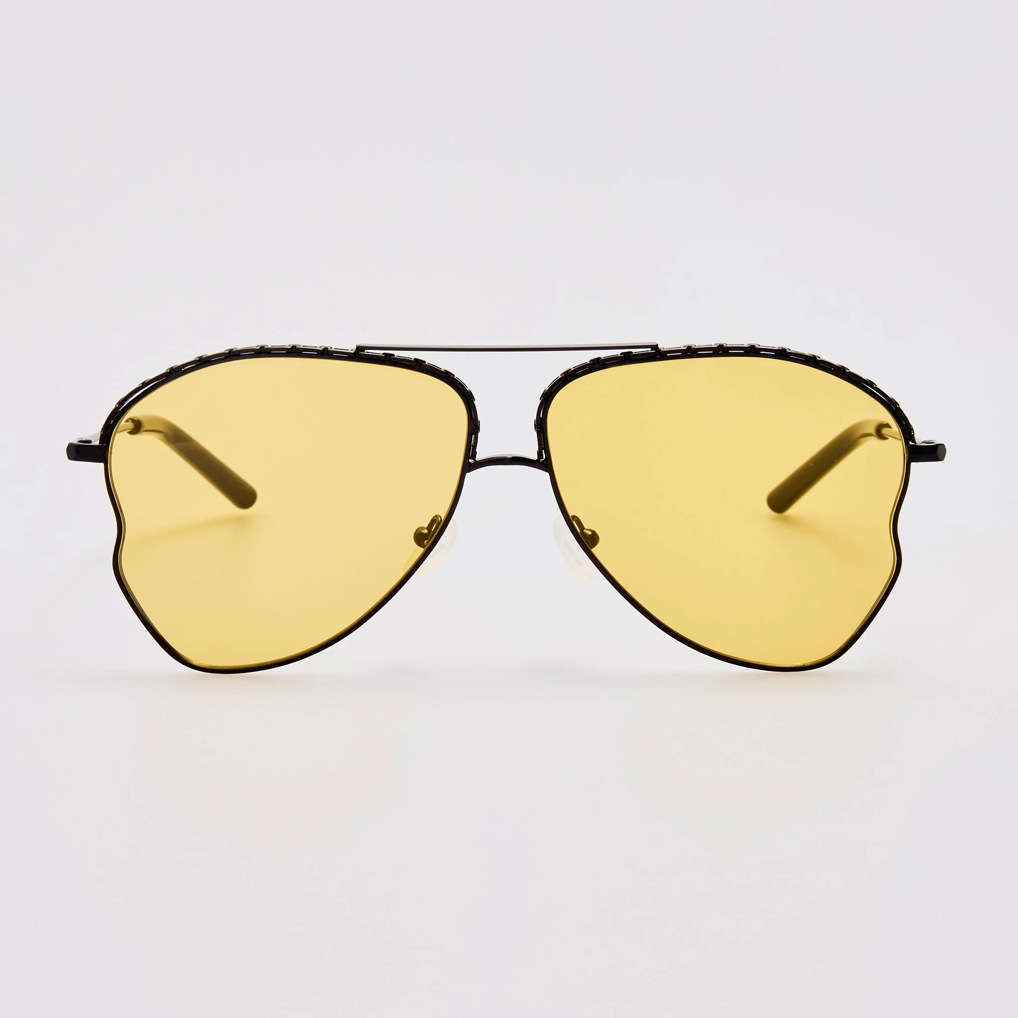 Kika Aviator Sunglasses in Yellow and Matt Black