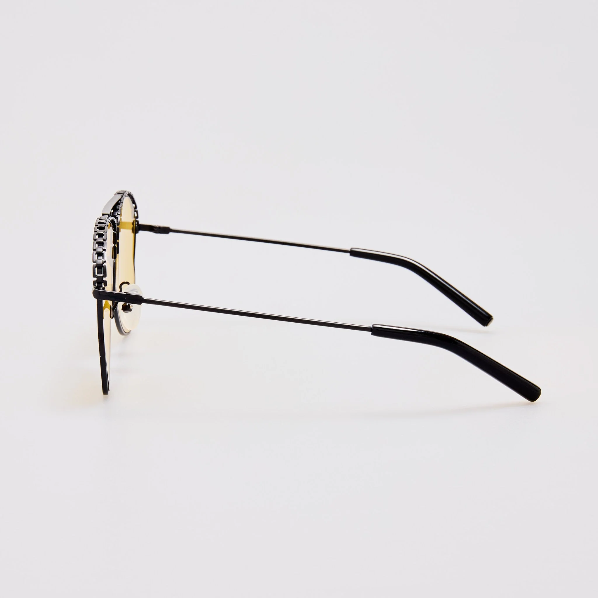 Kika Aviator Sunglasses in Yellow and Matt Black - Image 5