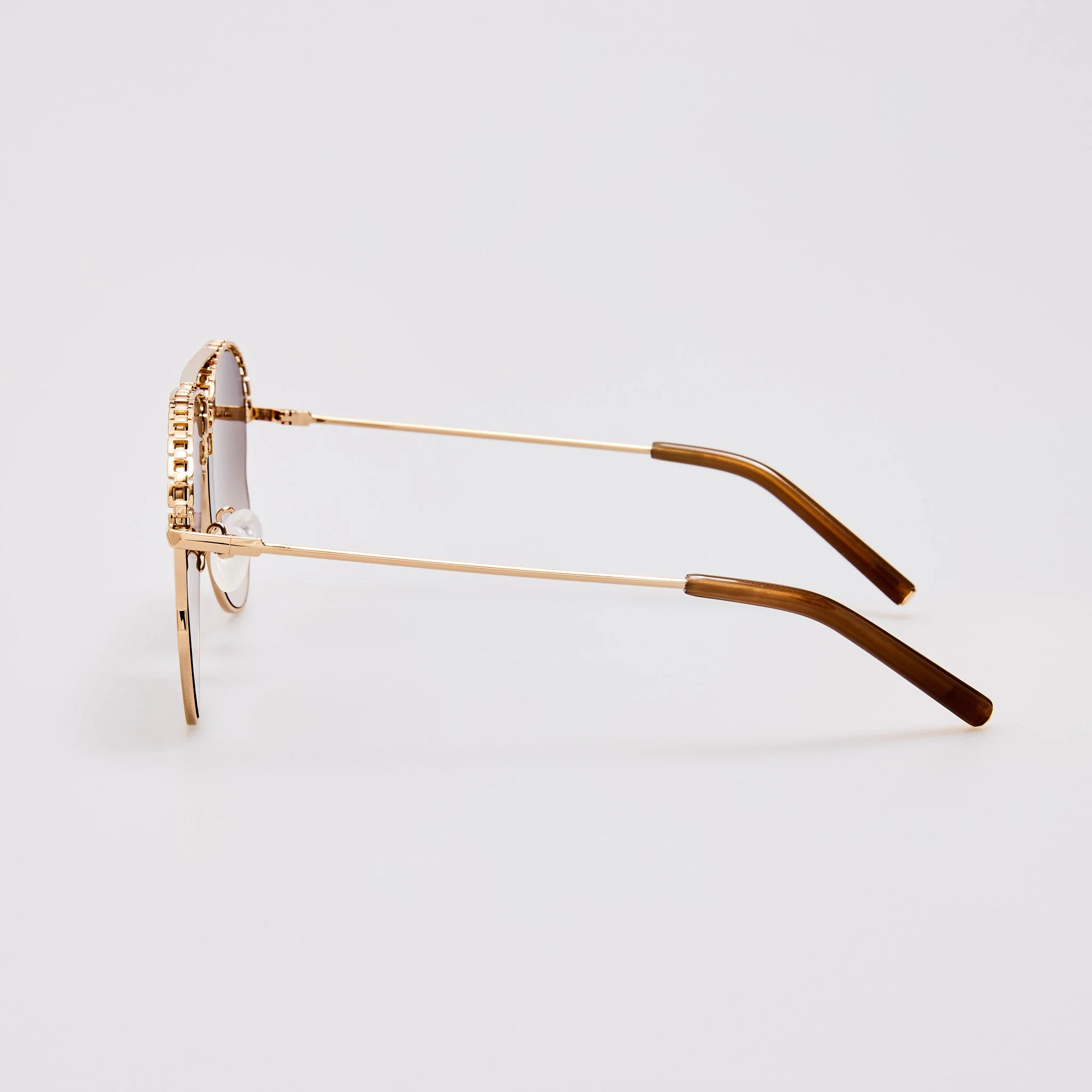 Kika Aviator Sunglasses in Mocha and Rose Gold - Image 5