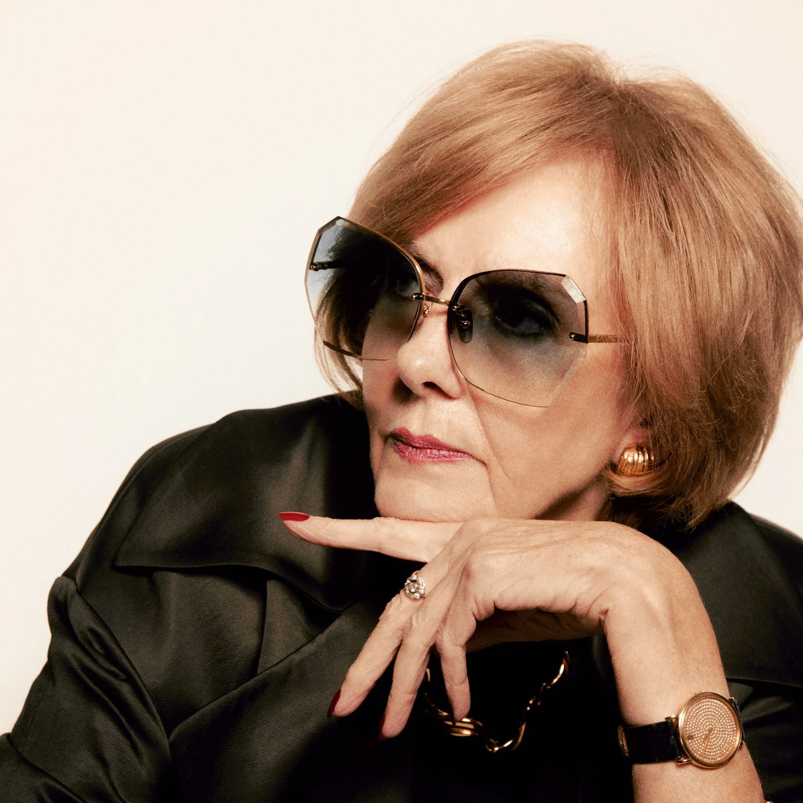 Lila Sunglasses in 22K Gold and Aqua - Image 3