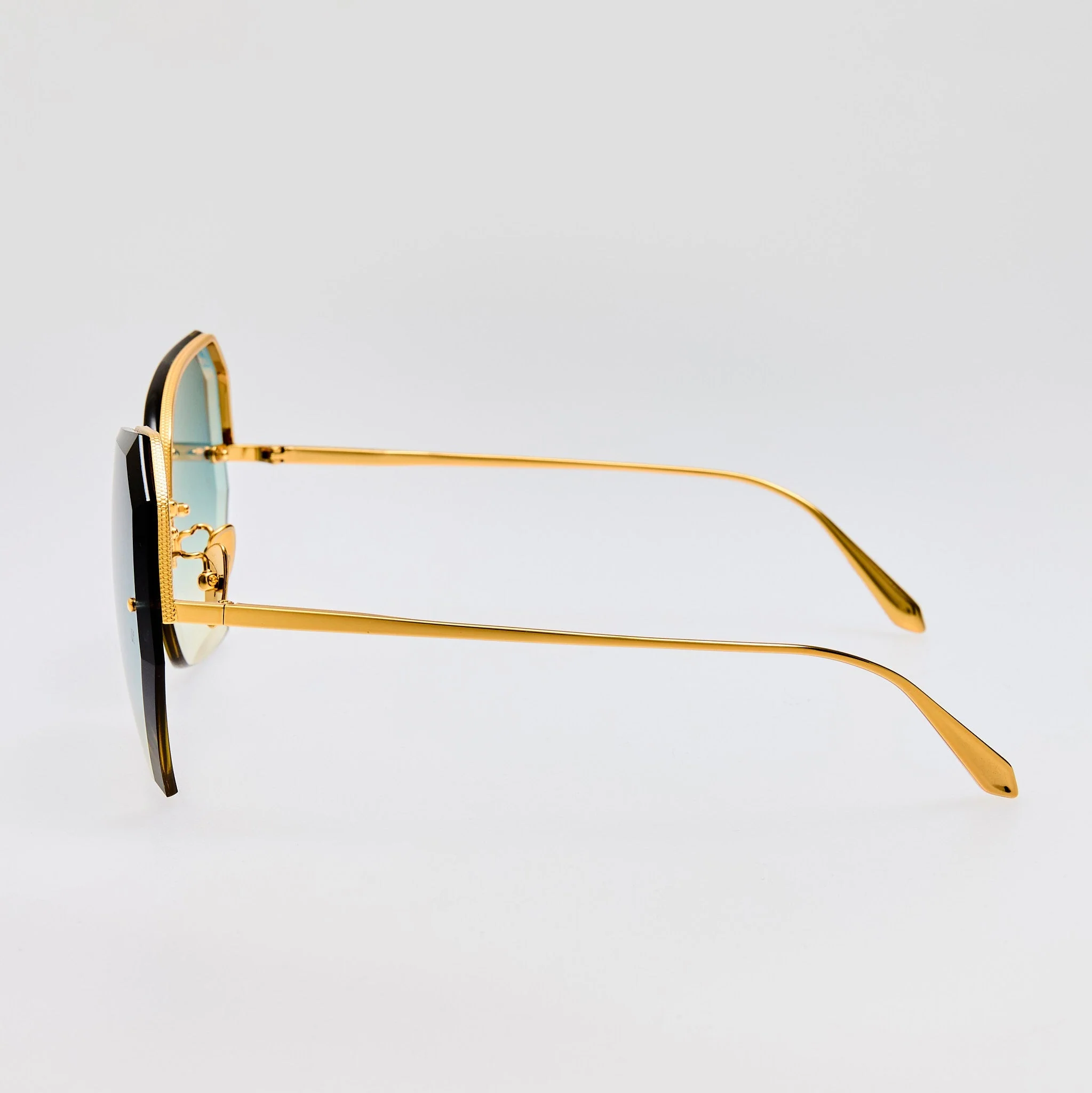 Lila Sunglasses in 22K Gold and Aqua - Image 5