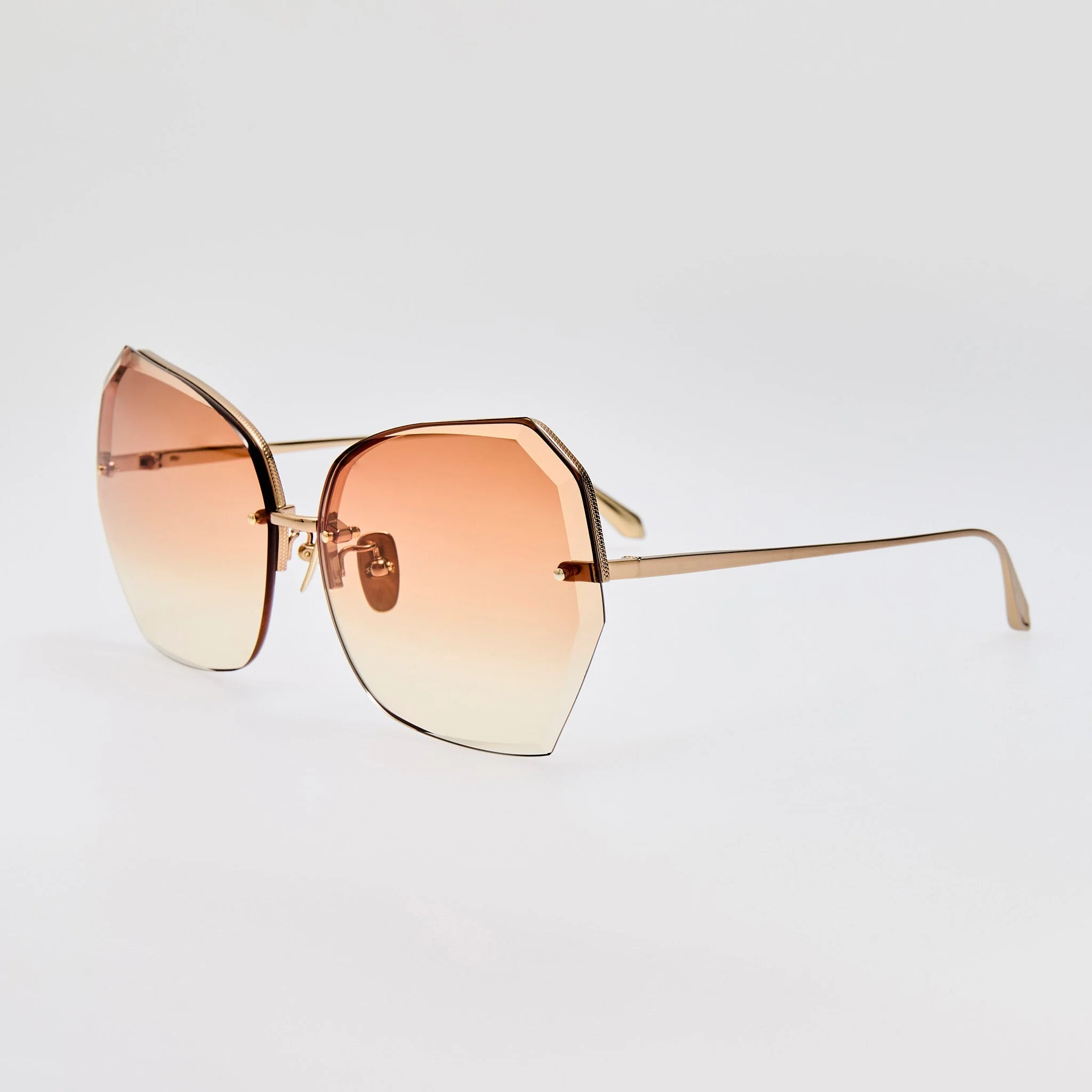 Lila Sunglasses in 22K Gold and Camel - Image 2