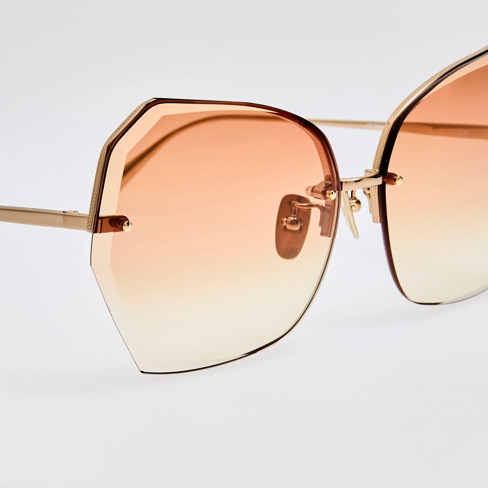 Lila Sunglasses in 22K Gold and Camel - Image 4